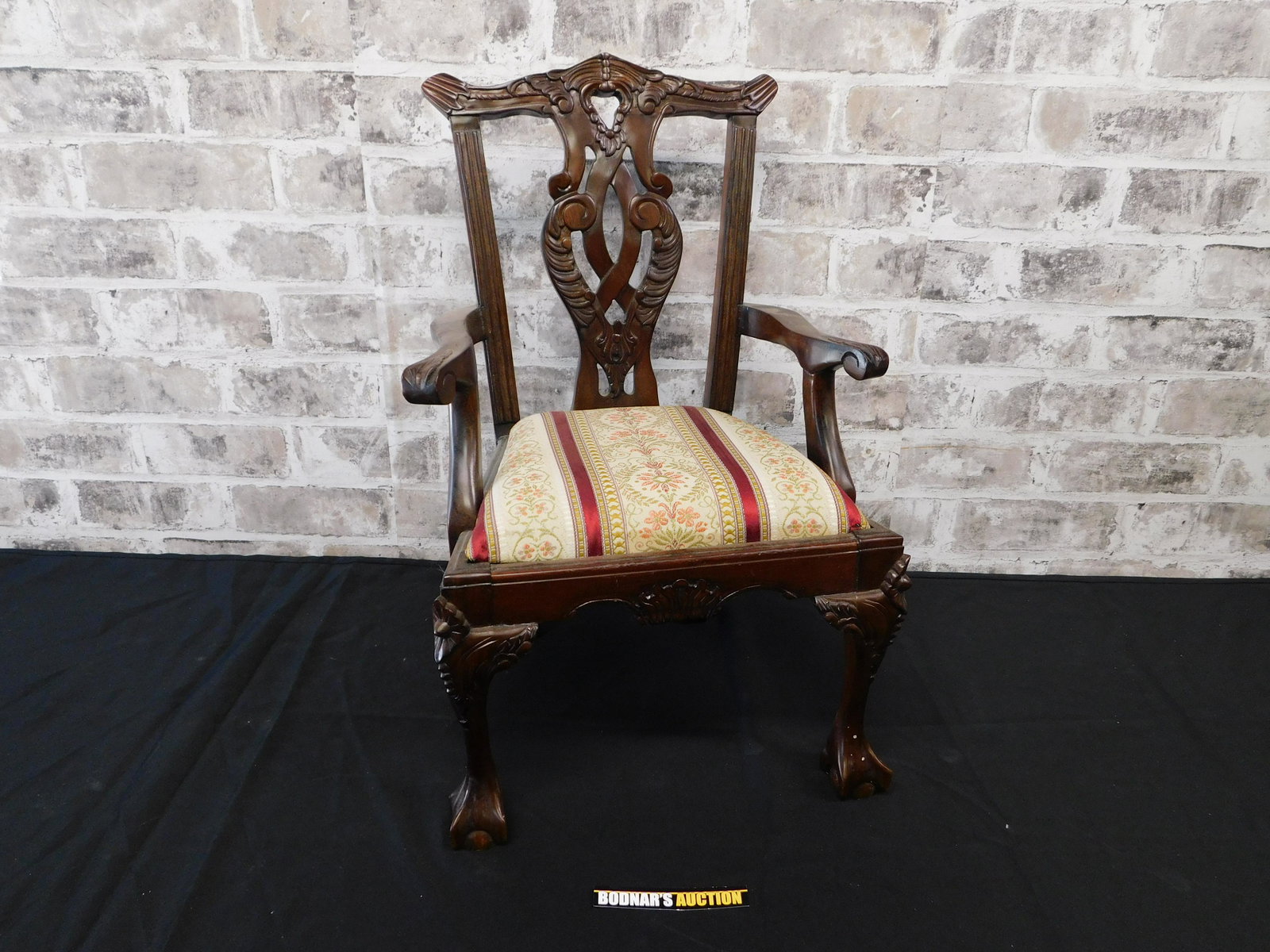 Chippendale Mahogany Doll Chair: Chippendale Mahogany Doll Chair. Measures 20" tall x 13" wide. This sale will be broadcast live on sale day with full descriptions of each lot being sold. All items MUST be paid for within 24 HOURS of