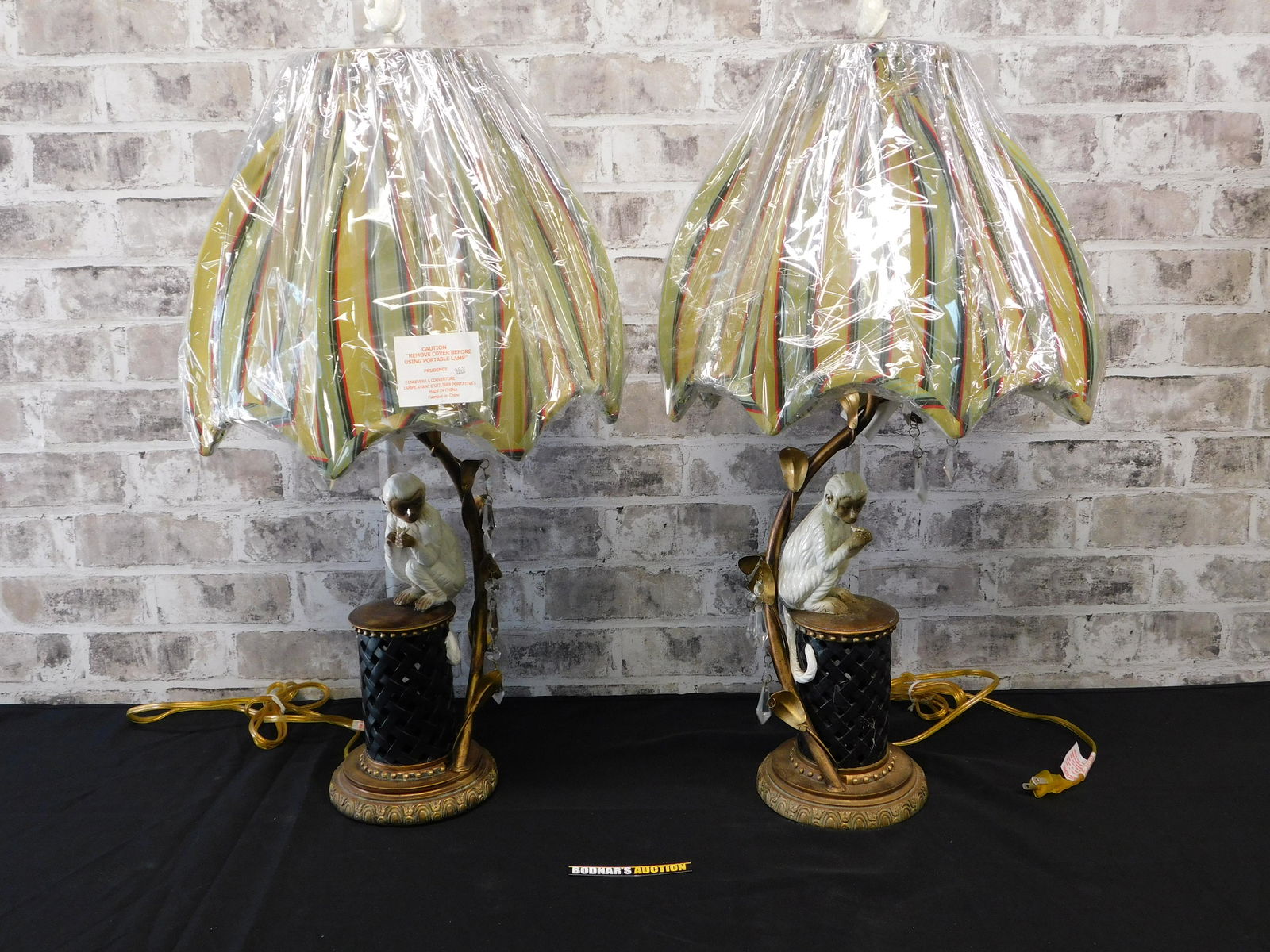 Pair of Mark Roberts Decorative Monkey Lamps (1 of 10)