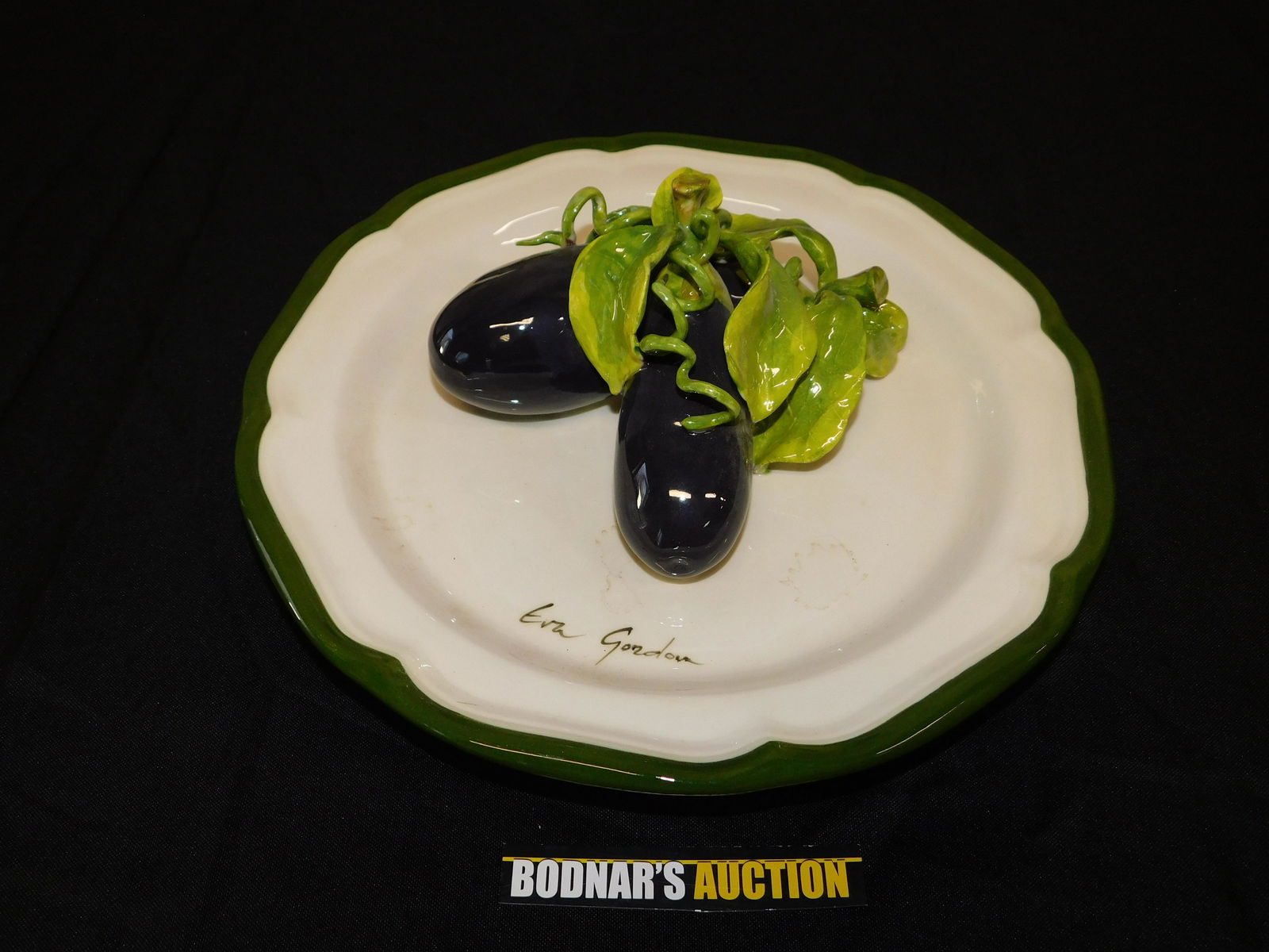 Eva Gordon 3-D Portrait Plate of Eggplants (1 of 6)