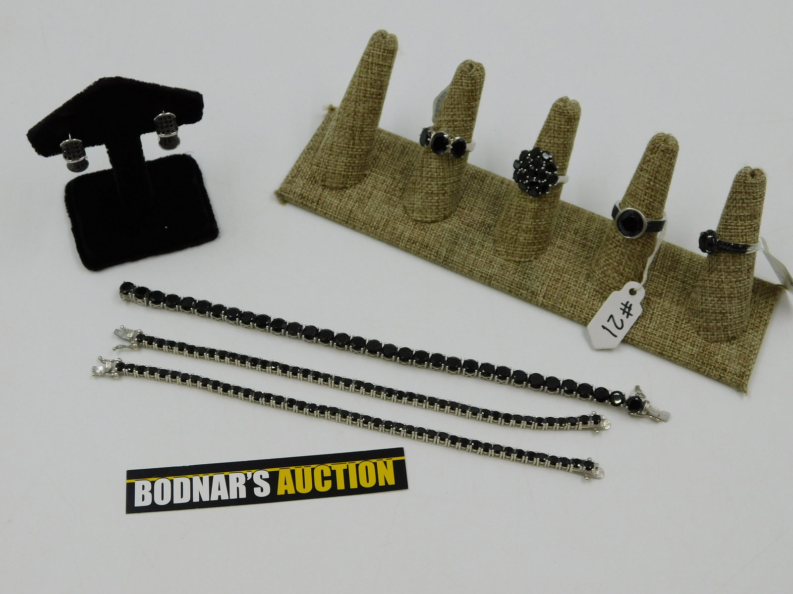 Lot of Sterling and Black Stone Jewelry (1 of 7)