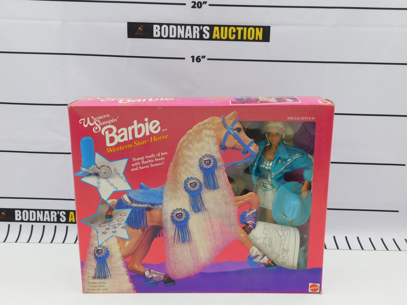 Western Stampin' Barbie with Western Star Horse Set: Western Stampin' Barbie with Western Star Horse Set. Sealed in Box. This sale will be broadcast live on sale day with full descriptions of each lot being sold. All items MUST be paid for within 24 HOU