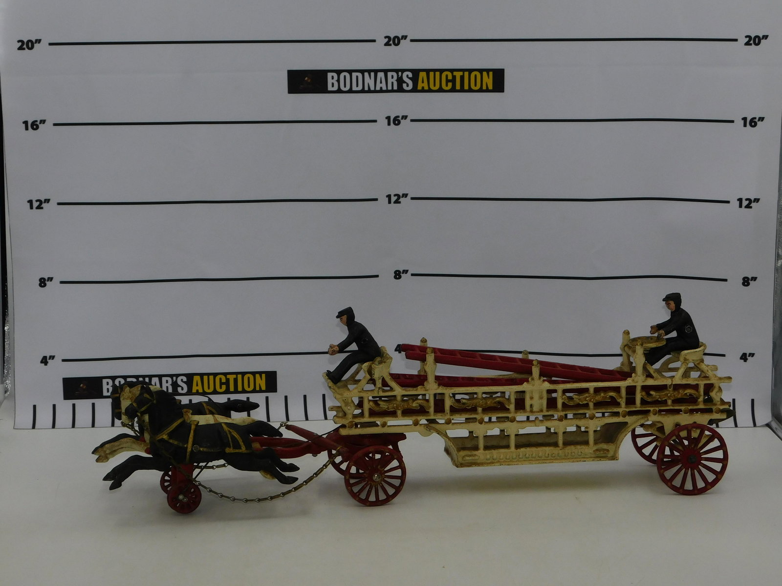 Contemporary Cast Iron Hook N Ladder Horse Drawn Fire Truck (1 of 10)