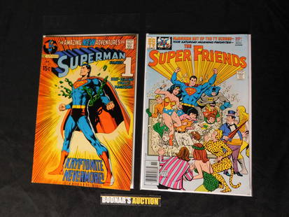 Lot of 2 Comics - Superman and Super Friends: Lot of 2 Comics including Superman #233 and Super Friends #1. Please read the terms and conditions. This sale will be broadcast live on sale day with full descriptions of each lot being sold. All