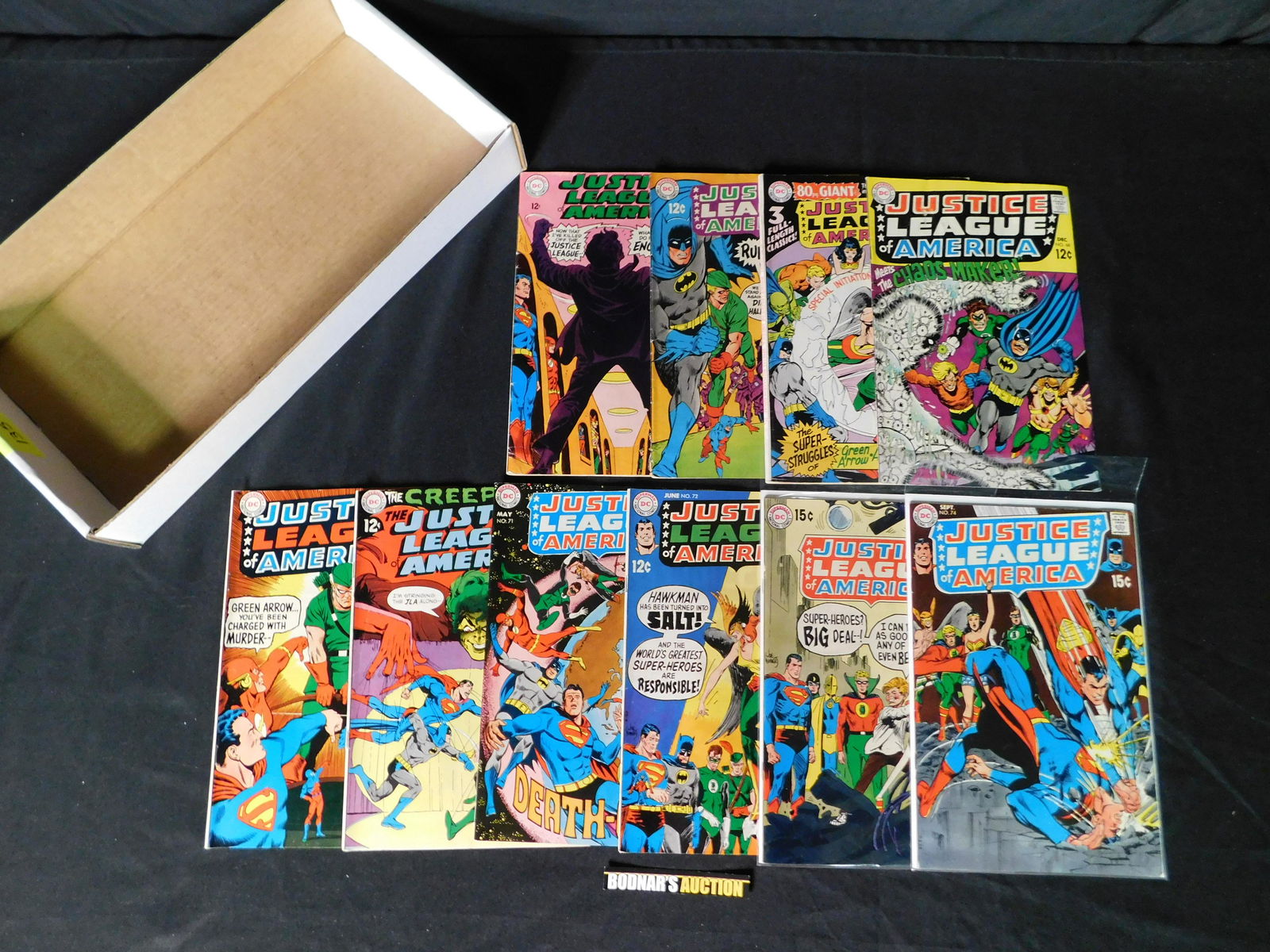 Lot of DC Justice League of America Comics: Lot of DC Justice League of America Comics including Issues #65-74. Please read the terms and conditions. This sale will be broadcast live on sale day with full descriptions of each lot being sold. Al