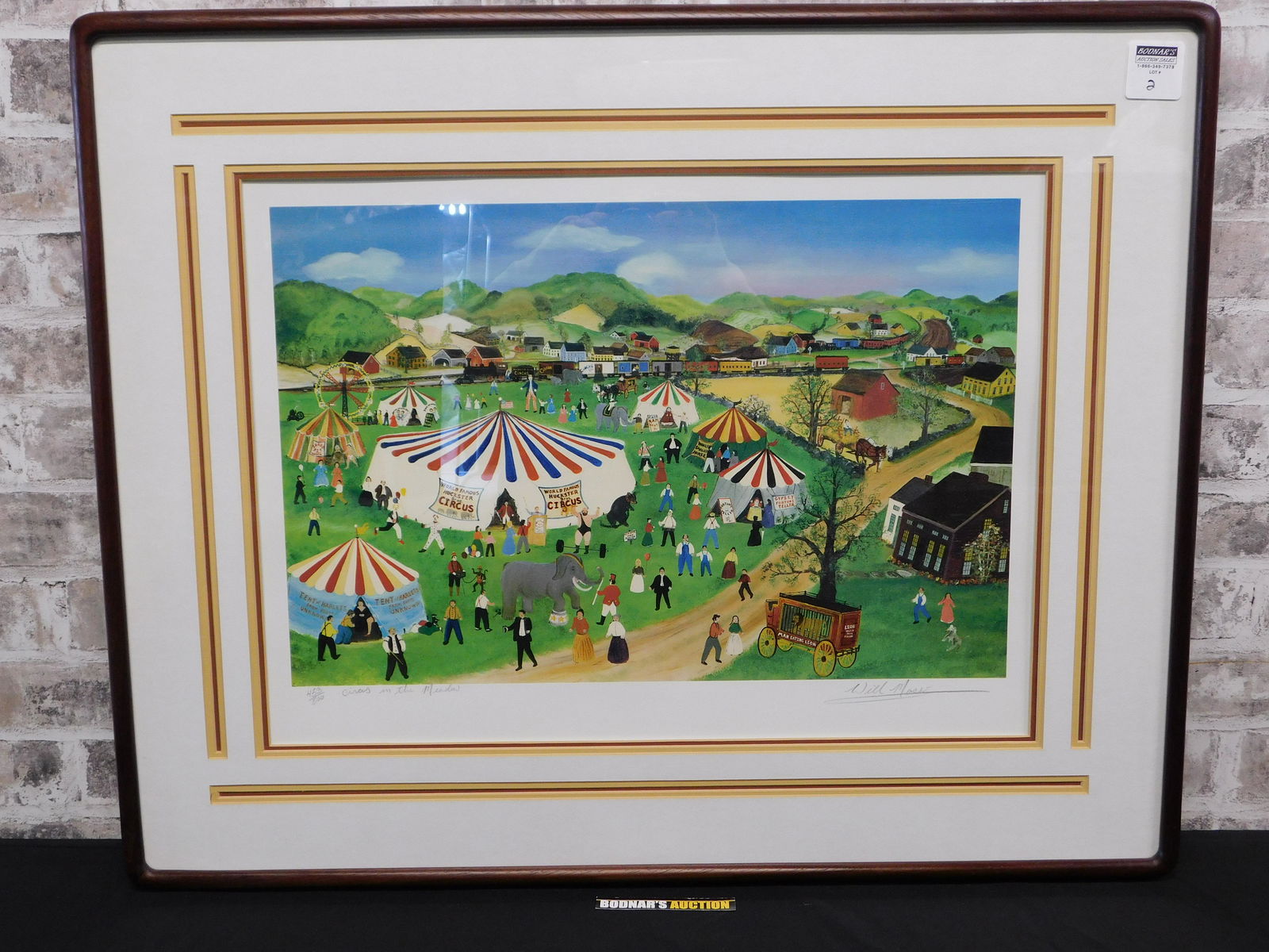 Circus in the Meadow Pencil . Signed Lithograph by Will Moses (1 of 9)