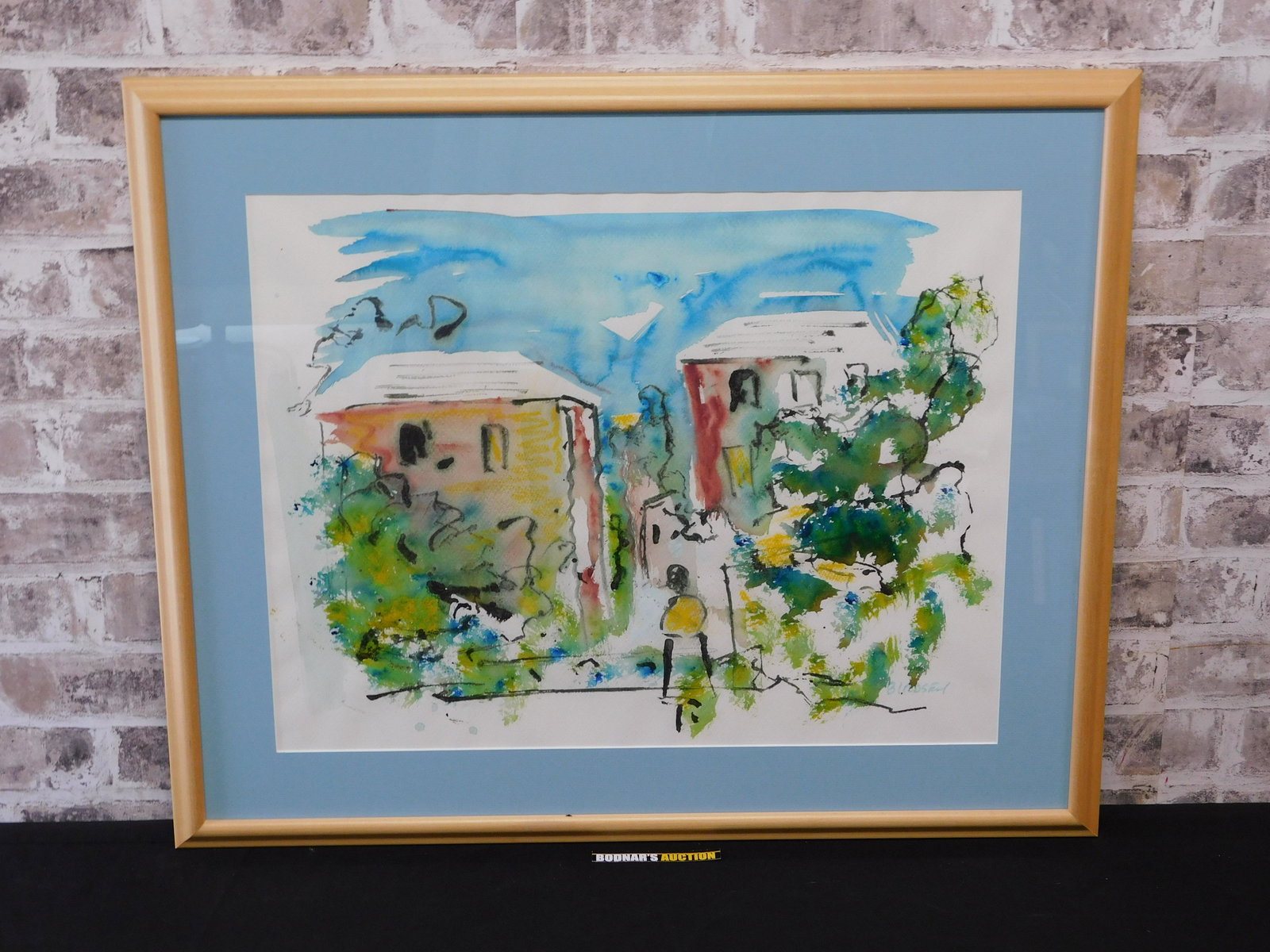 Framed Watercolor by Alfred Birdsey: Framed watercolor by Alfred Birdsey (Bermuda 1912-1996) depicting a Caribbean scene . Signed lower right Birdsey. Frame measures approx. 24" tall x 29" wide. Please read the terms and conditions. This