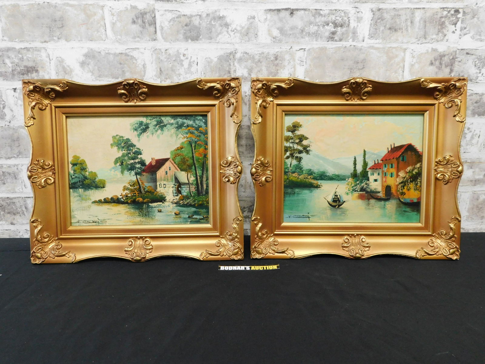Pair of Framed Oil on Boards by J. Collazzi (1 of 11)