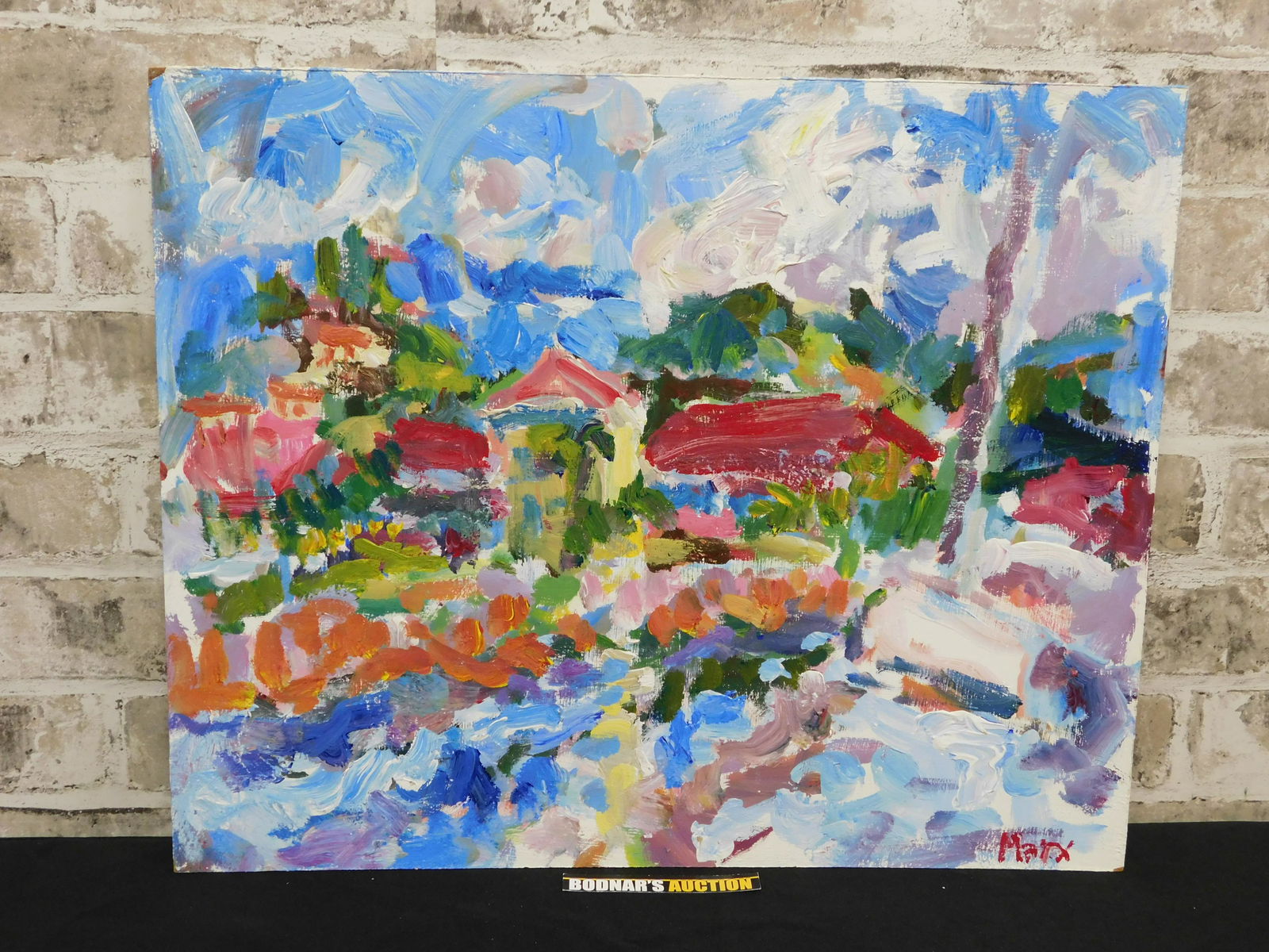 St Lucia Rodney Bay near Marina Impressionist Oil on Masonite by Susan Marx: Impressionist oil on Masonite by Susan Marx. Entitled "St Lucia Rodney Bay near Marina". Signed lower right Marx. She was a local New Jersey artist. Find out more about the artist at www.susanmarxarti