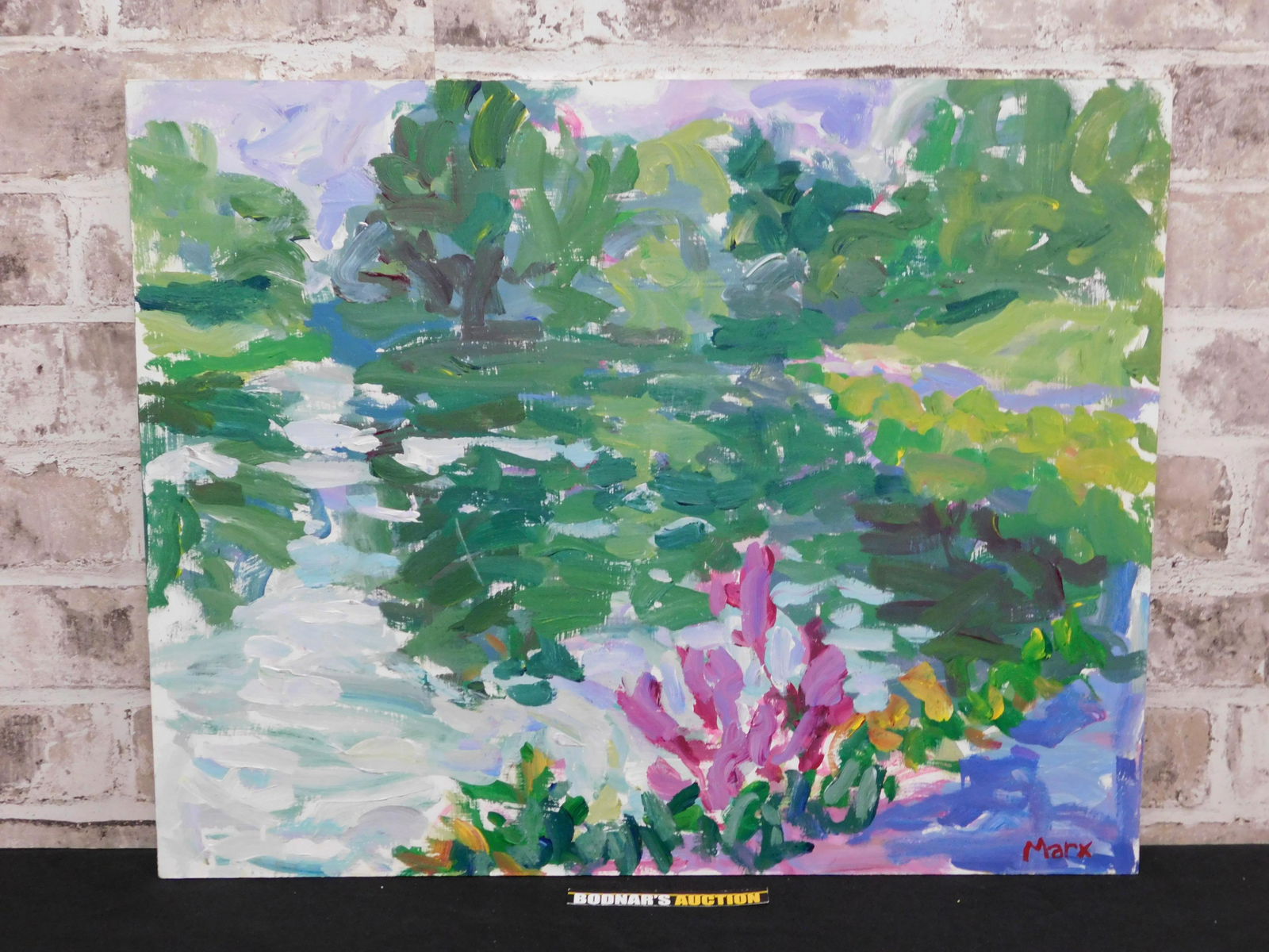 Rainy Day Verona Park Impressionist Oil on Masonite by Susan Marx (1 of 6)