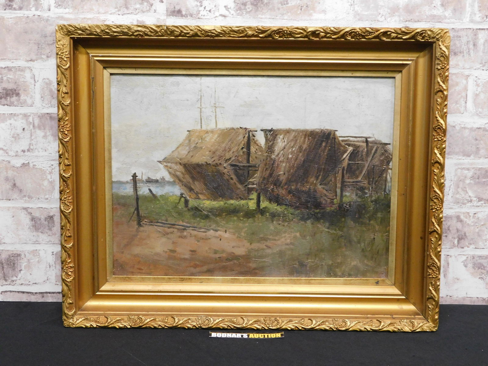 Framed Turn of the Century Oil on Board (1 of 10)