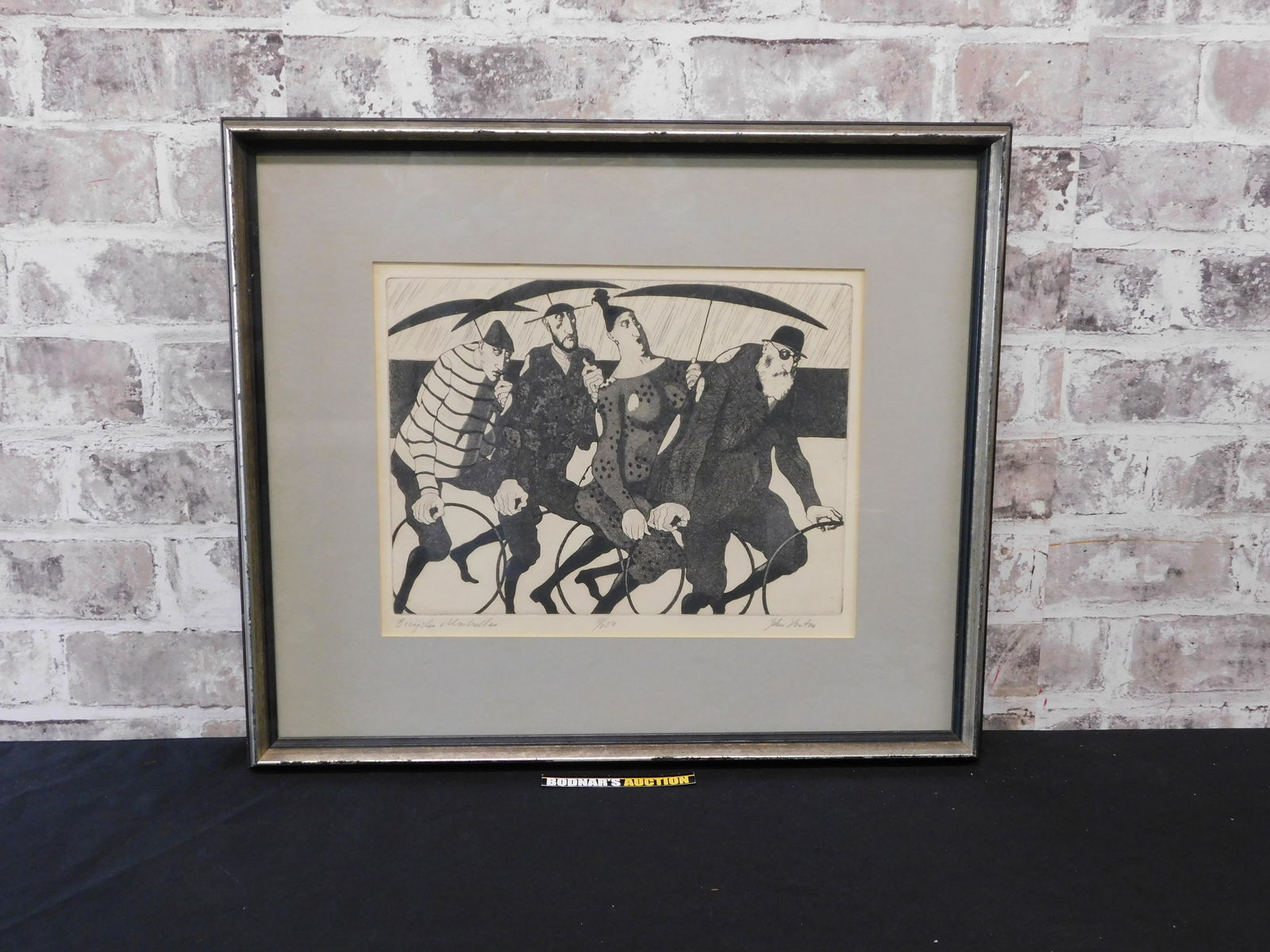 Bicycles and Umbrellas Lithograph by John Denton (1 of 8)