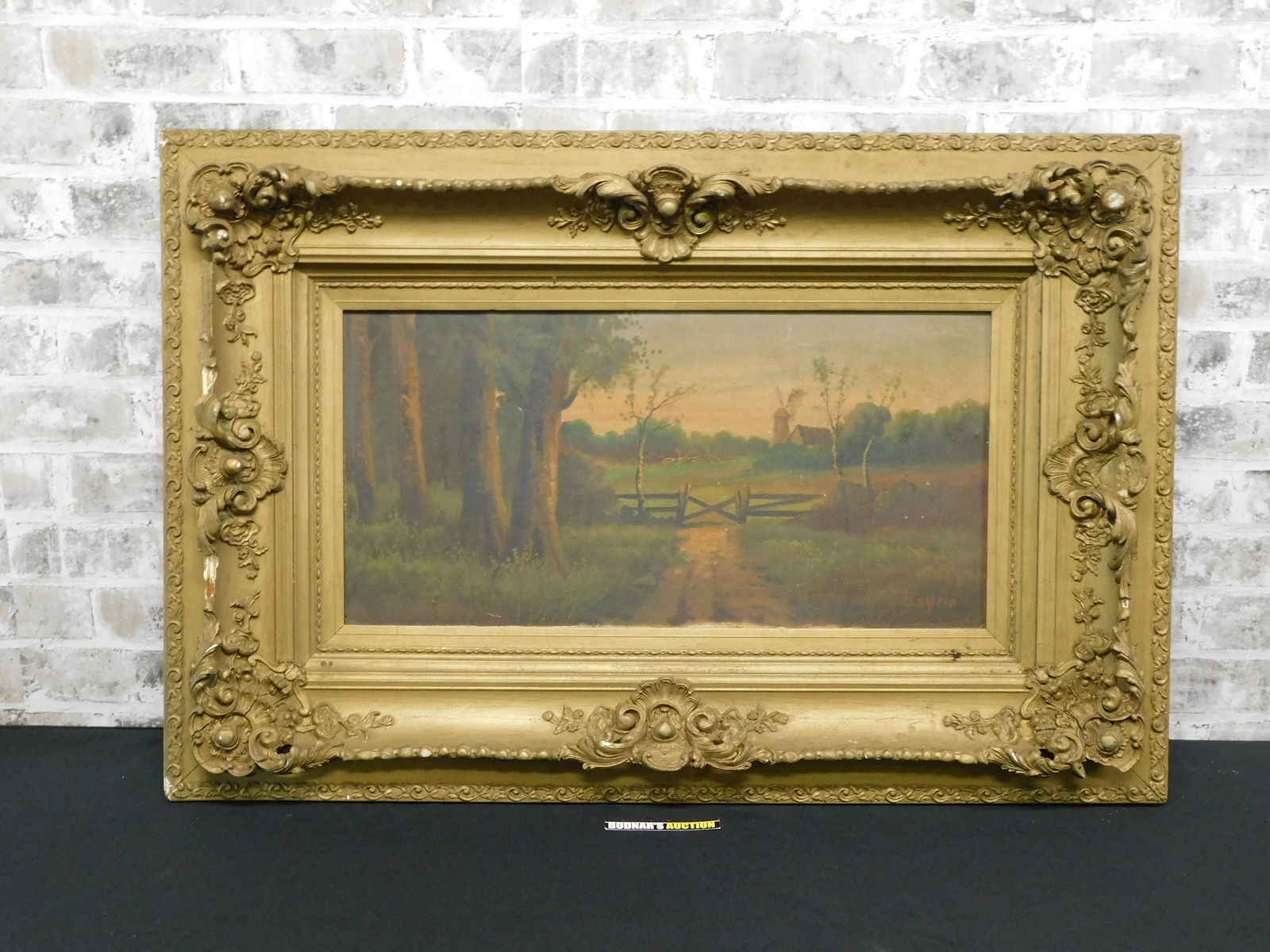 19th Century Oil on Canvas of Farm Scene (1 of 15)