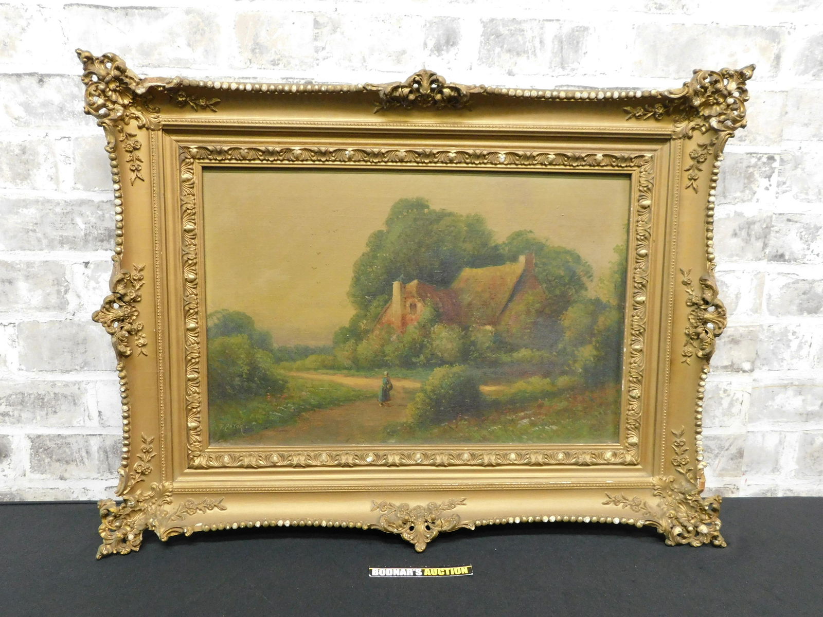 22nd Century Oil on Canvas of Cottage Scene (1 of 13)