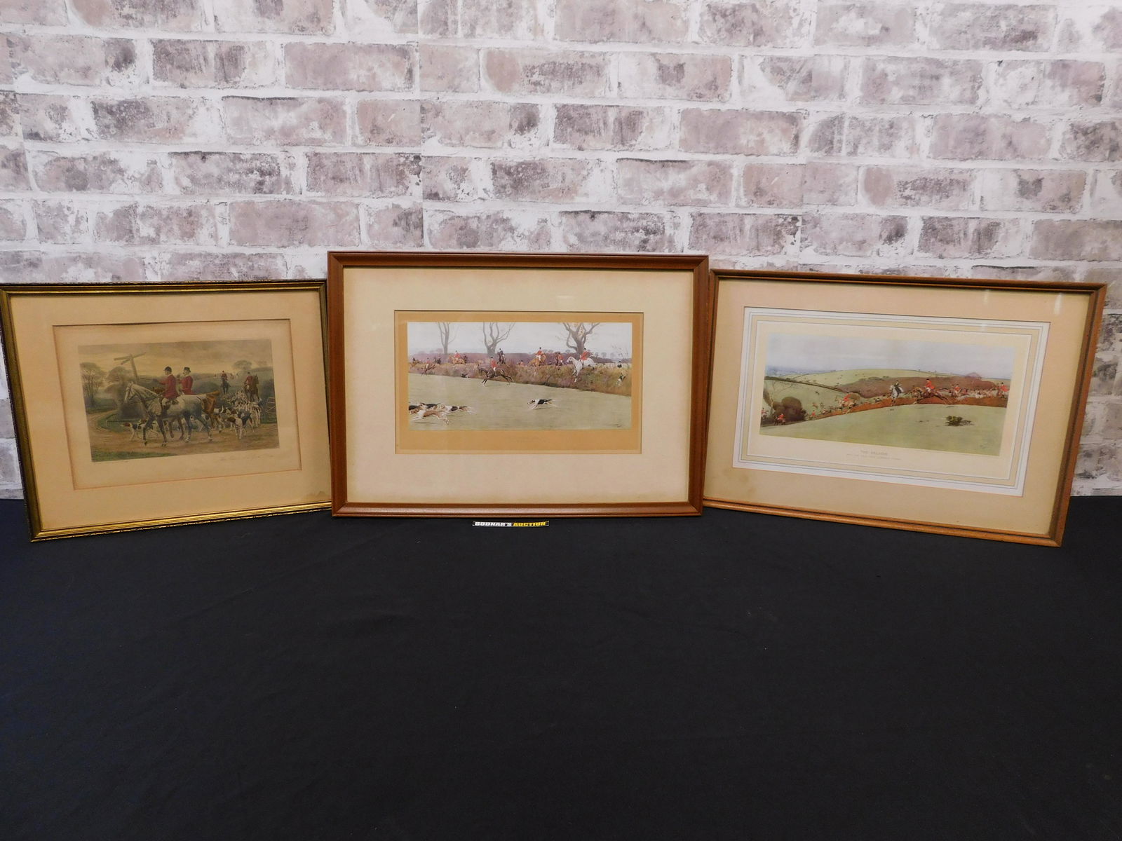 Lot of 3 Prints and Lithograph English Hunting Scenes (1 of 9)