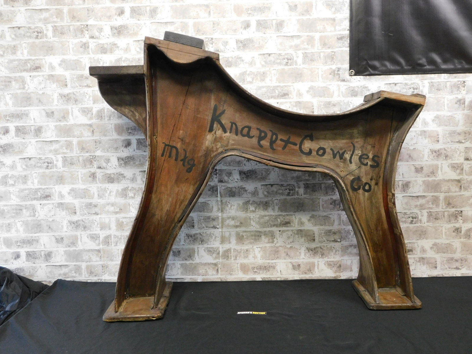 Industrial Wooden Architectural Mold Sculpture: Industrial wooden architectural mold sculpture measures approx. 38" tall x 46" wide. Please read the terms and conditions. This sale will be broadcast live on sale day with full descriptions of each l
