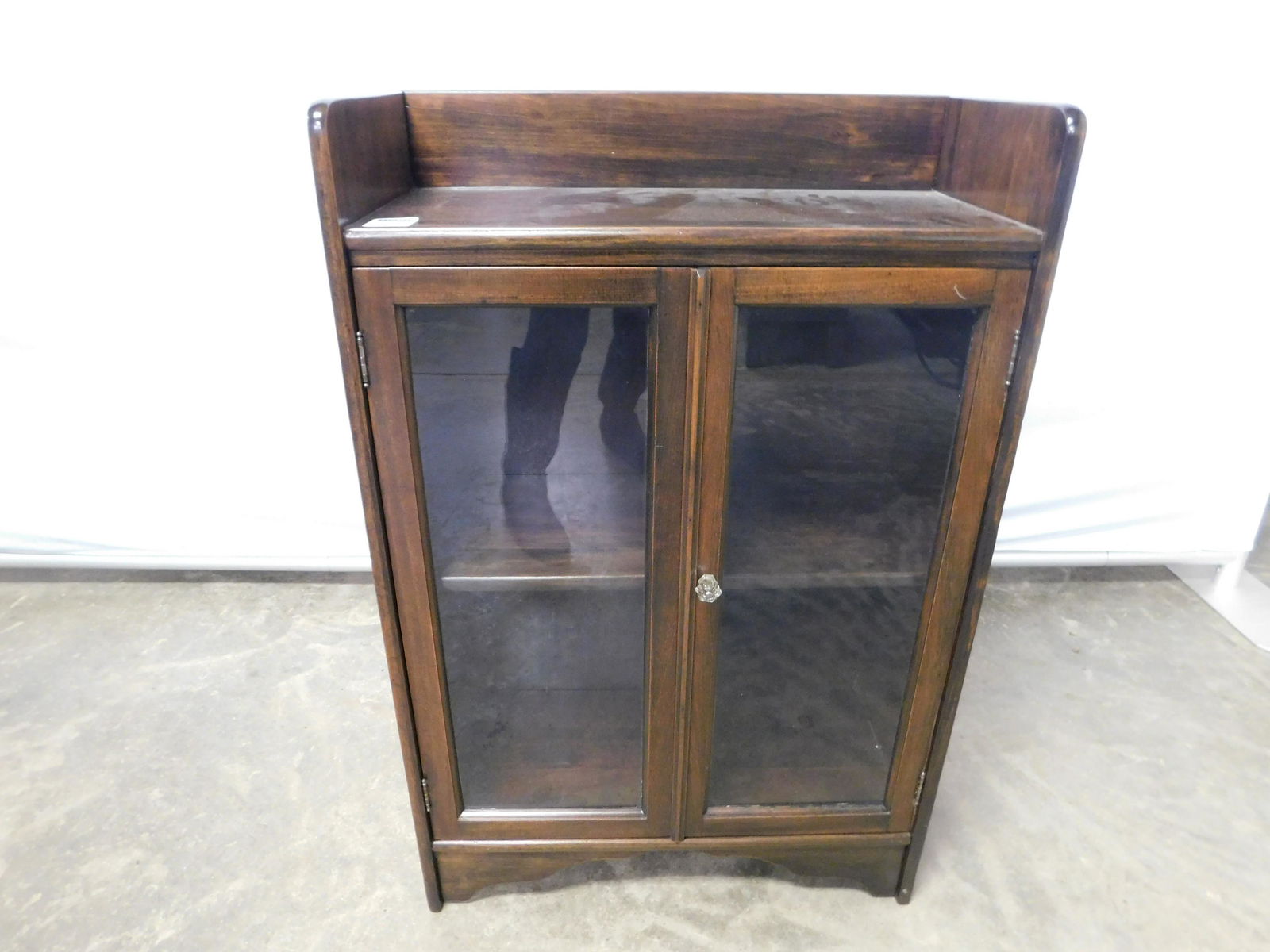 Walnut Depression Era Glass Door Bookcase (1 of 5)