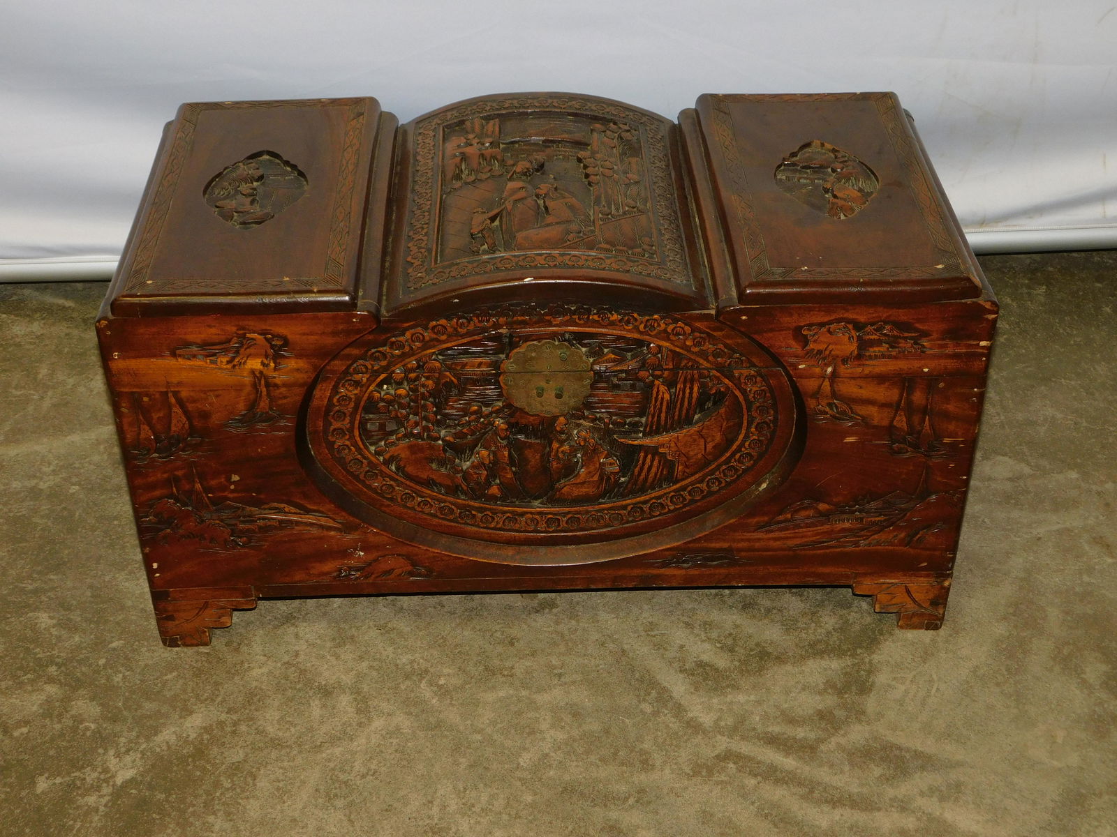 Hand Carved Bedside Blanket Chest (1 of 7)