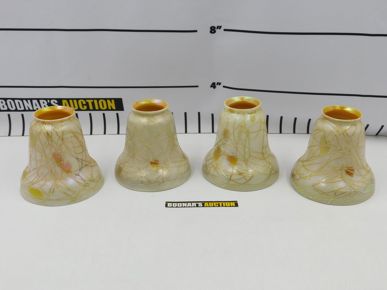 Set of 4 Art Glass Lamp Shades (1 of 7)