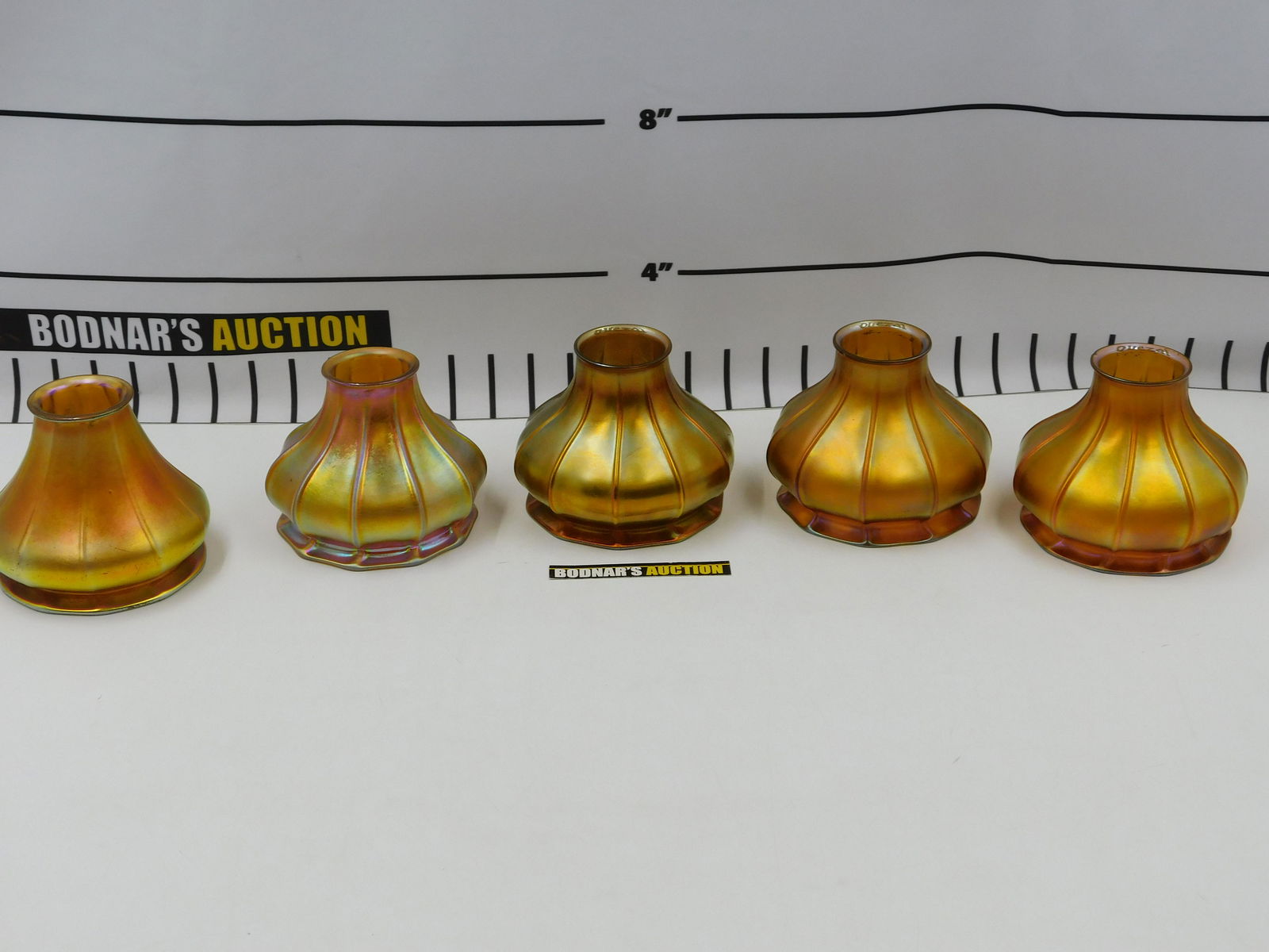Lot of 5 Art Glass Lamp Shades (1 of 8)