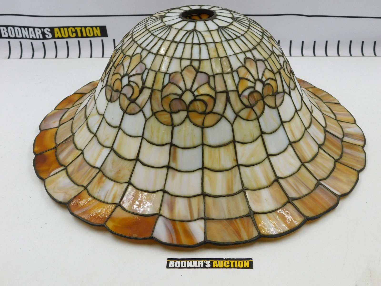 Tiffany Style Vintage Leaded Glass Lamp Shade (1 of 6)