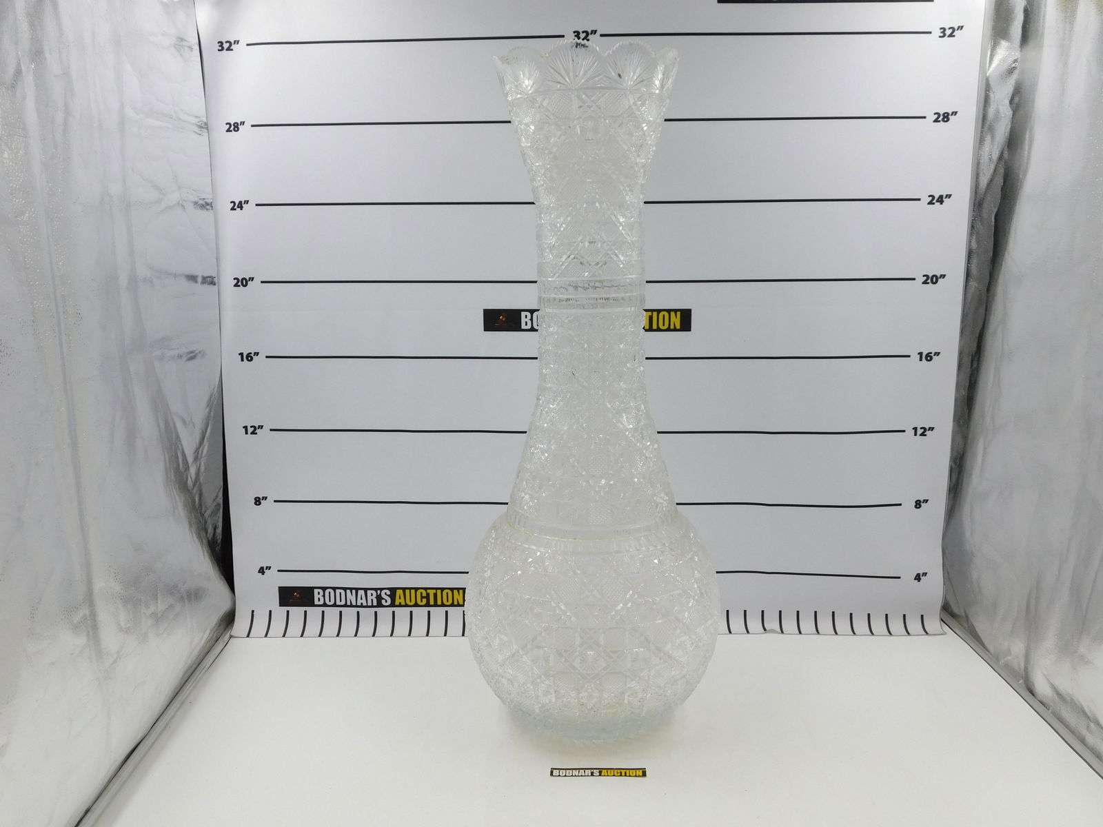 Oversized Cut Glass Floor Vase (1 of 6)
