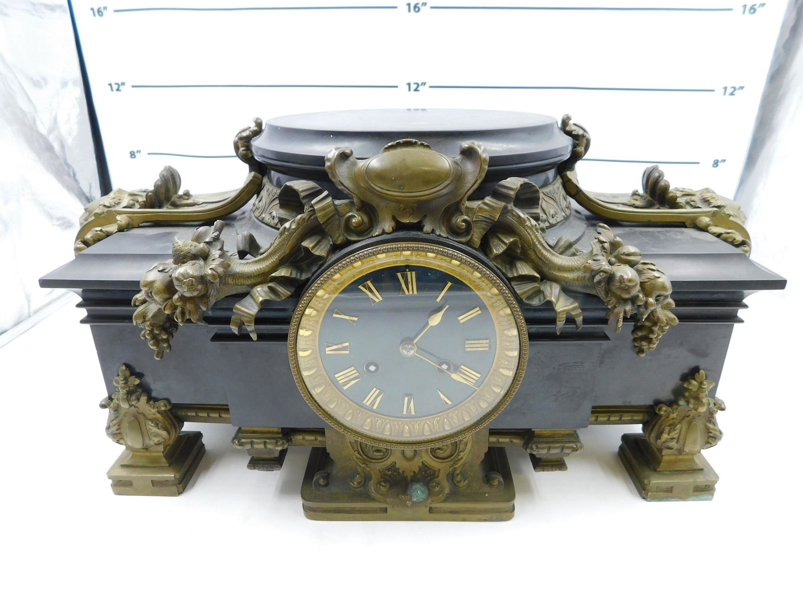 Victorian Marble and Bronze Mantle Clock (1 of 13)