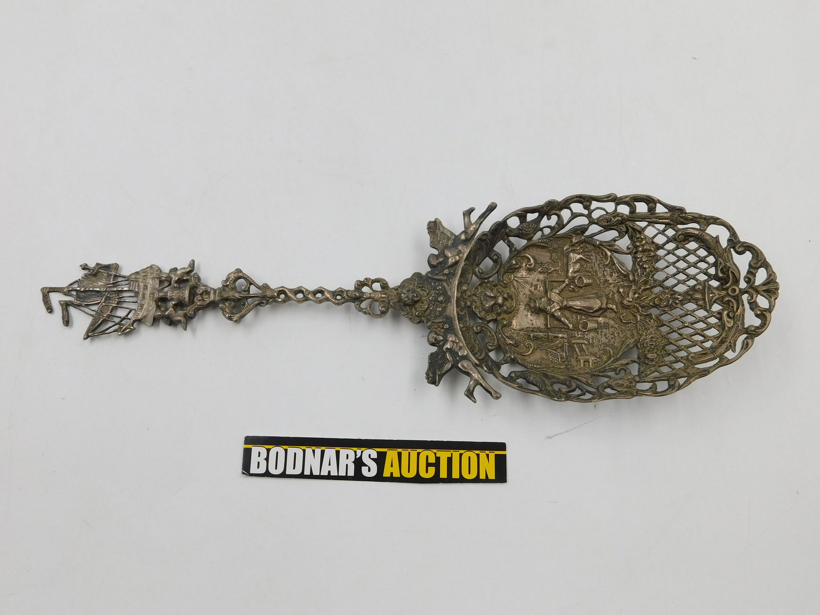 19th C Dutch 800 Silver Serving Spoon (1 of 9)