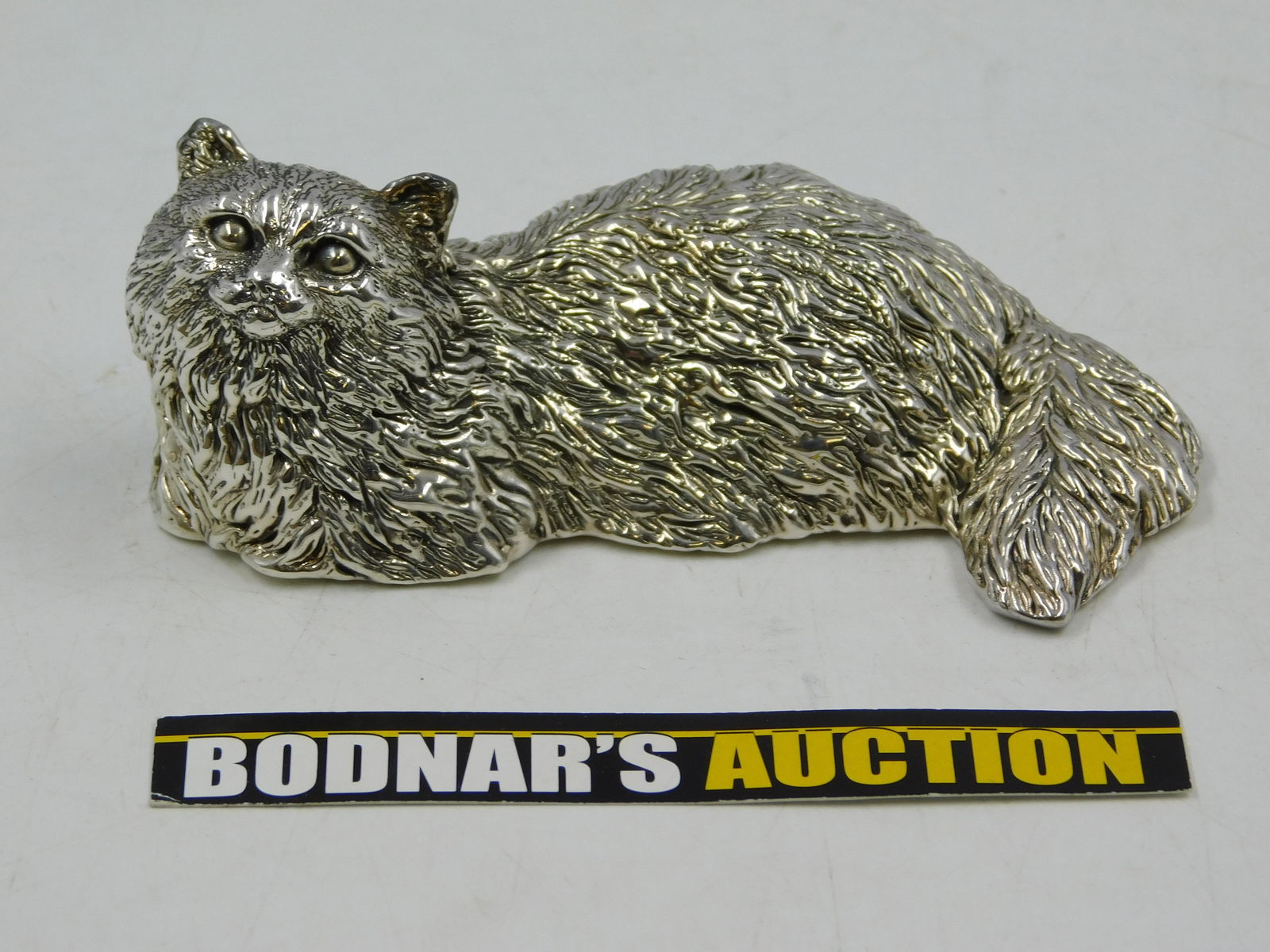 Sterling Silver Bat Ami Laying Cat Figurine (1 of 10)