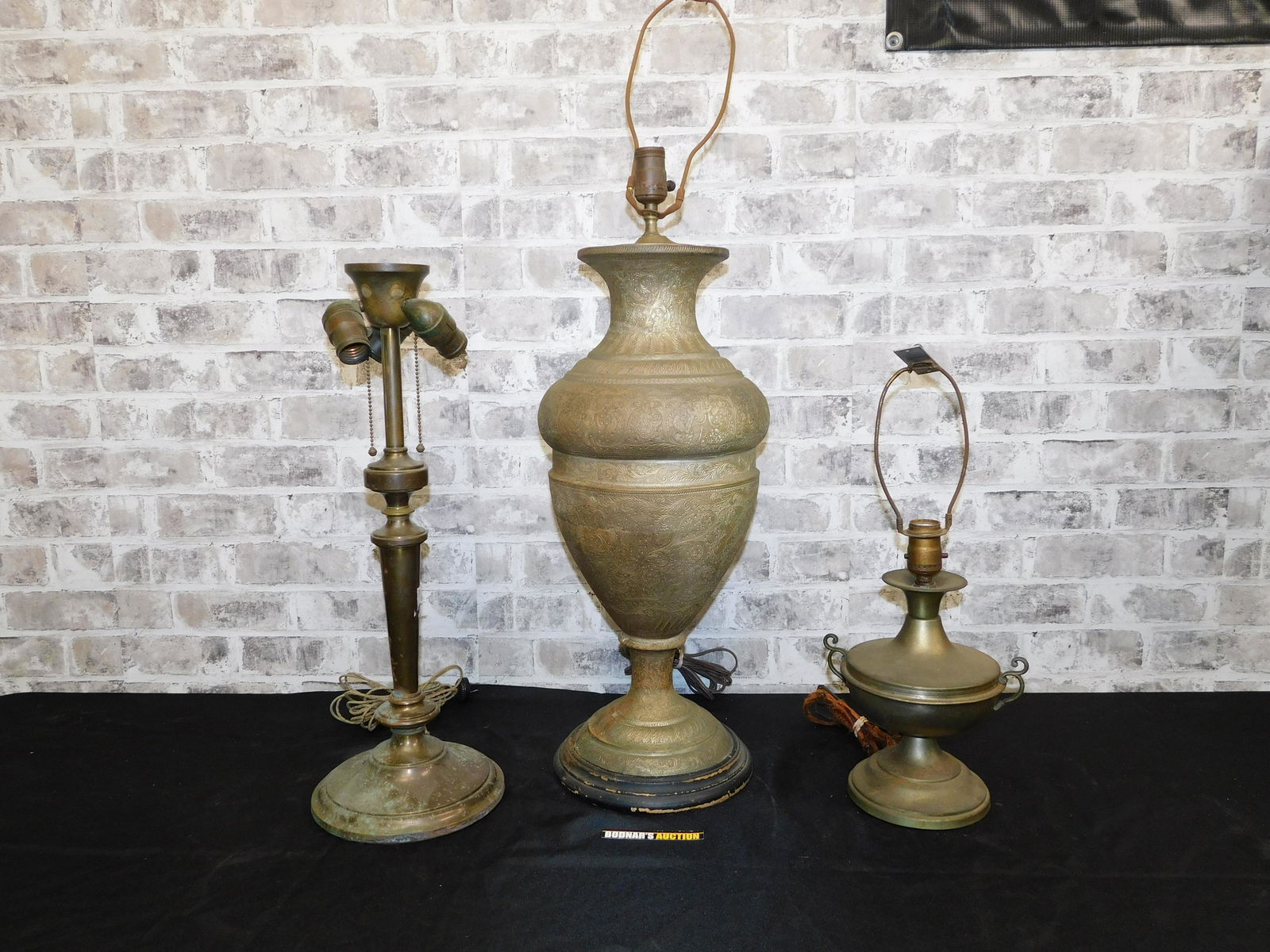 Lot of 3 Table Lamps - Bronze and Mixed Metal (1 of 4)
