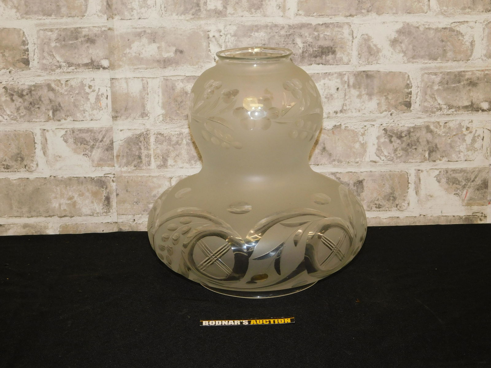 Etched Glass Torchiere Lamp Shade (1 of 8)