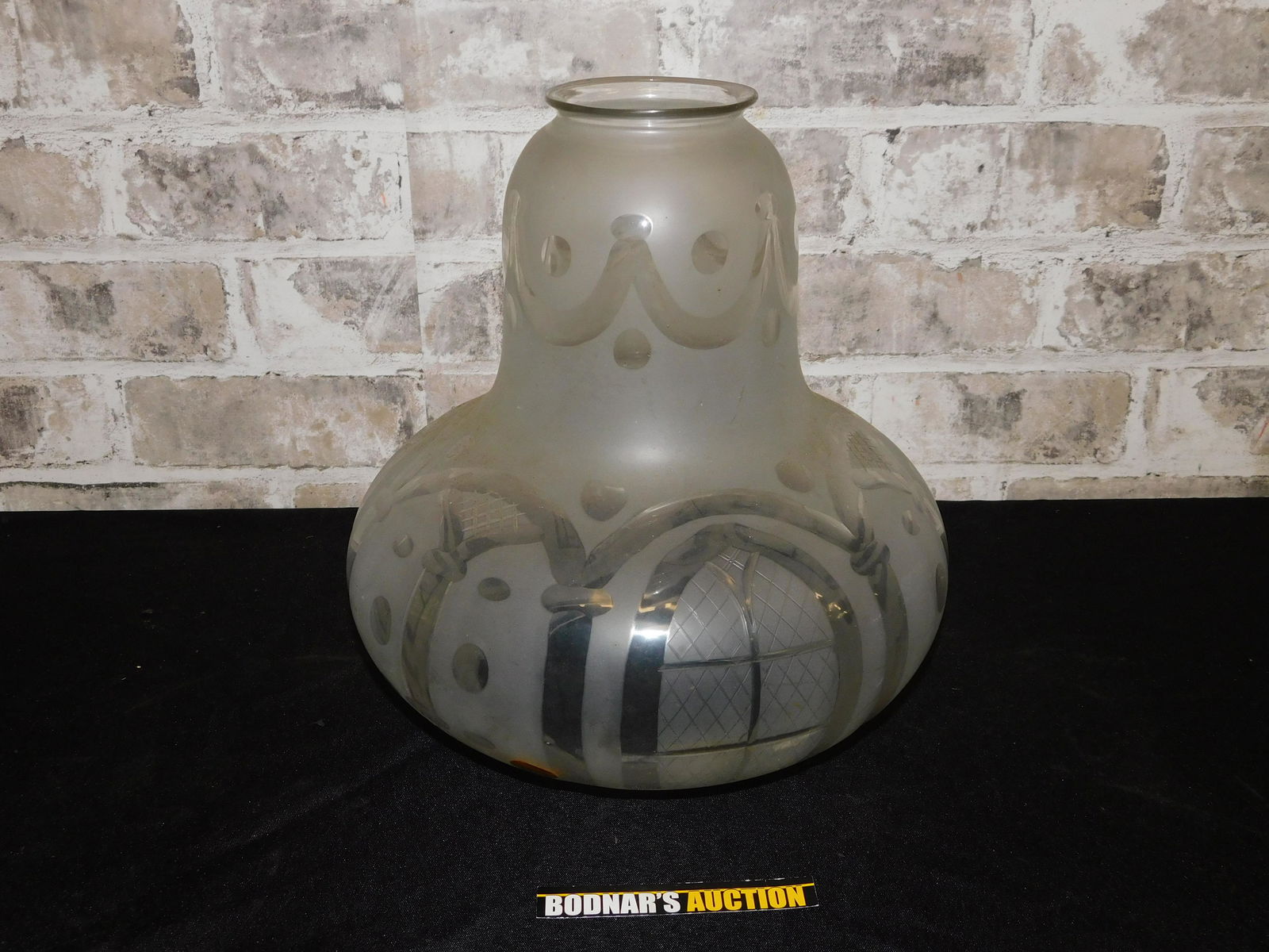 Etched Glass Torchiere Lamp Shade (1 of 8)