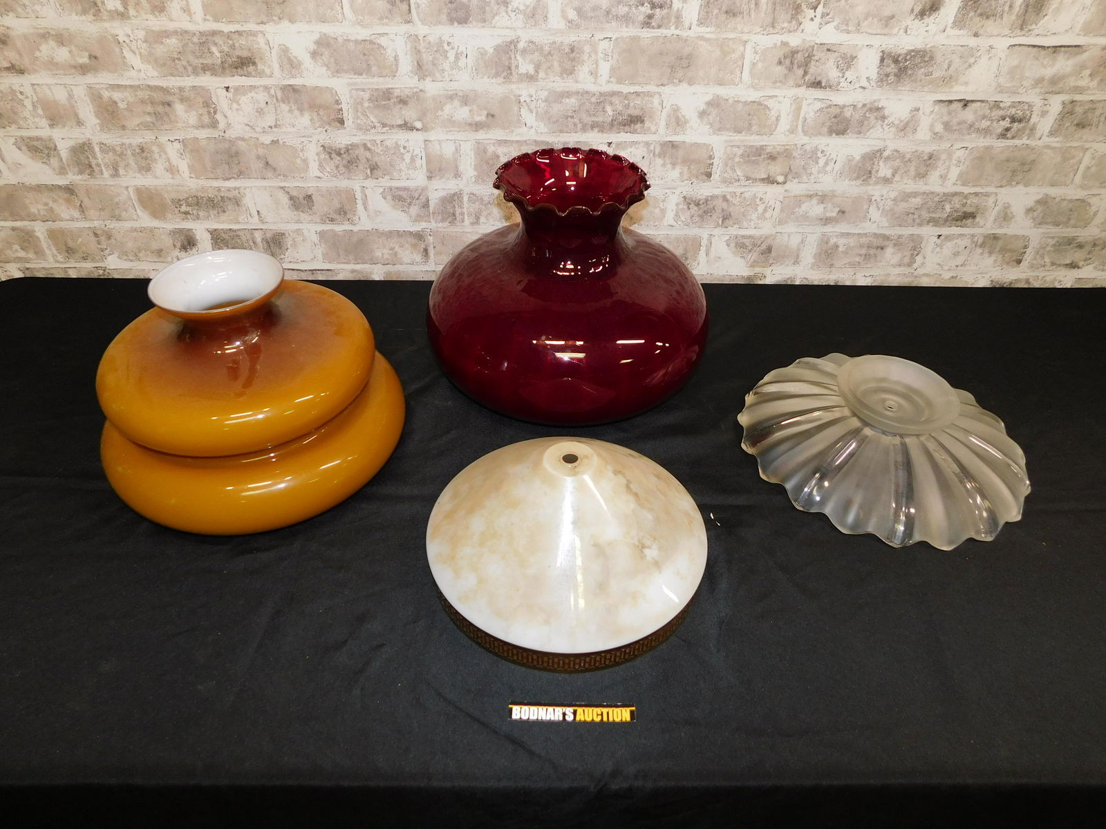 Lot of 4 Art Glass Lamp Shades (1 of 13)