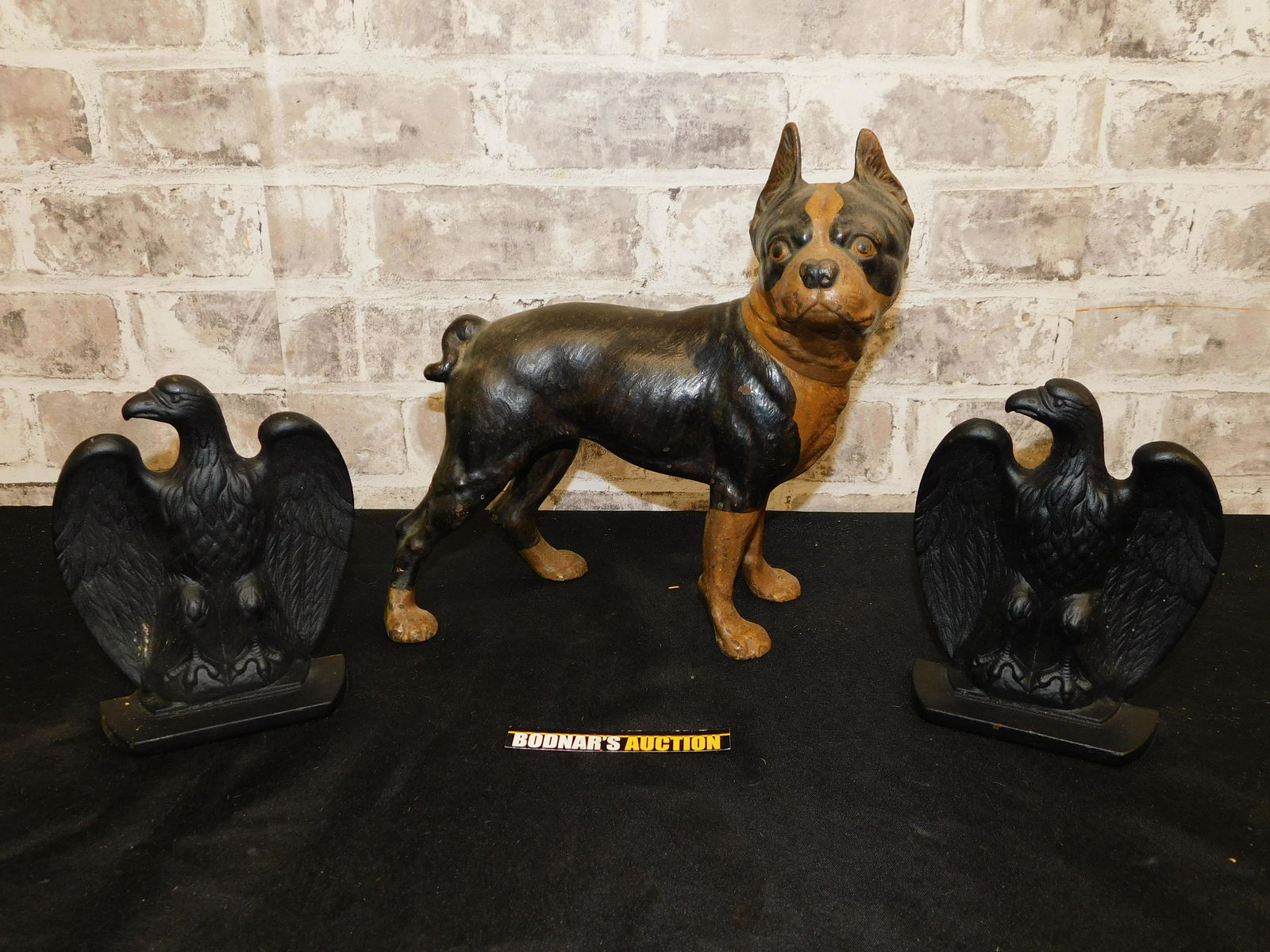 Lot of Cast Iron - Bulldog and Eagle Bookends (1 of 10)