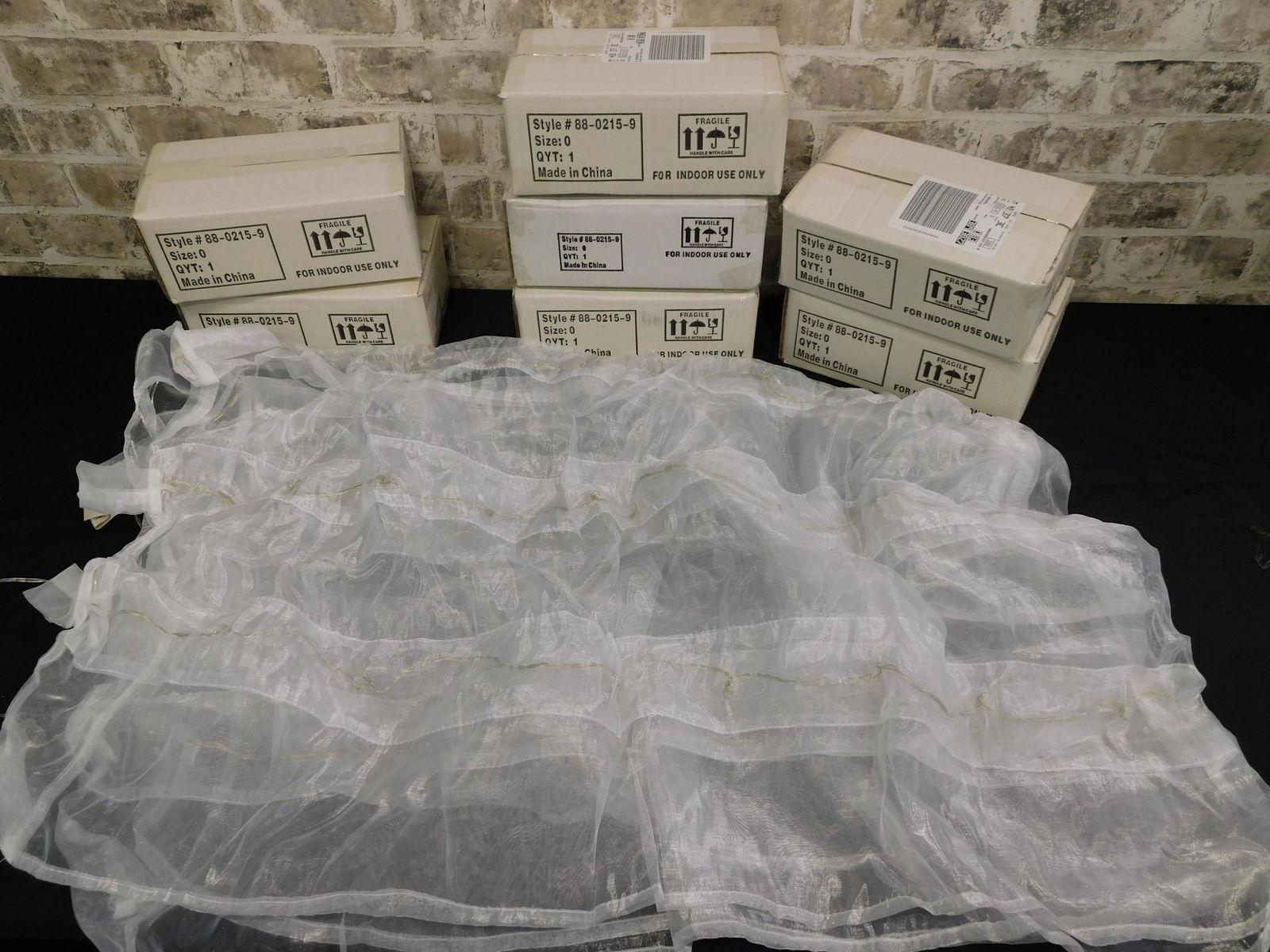 Case of Pre-Lit Window Curtains: Case of Pre-Lit Window Curtains. Contains 8 Pieces. All New. Please read the terms and conditions. This sale will be broadcast live on sale day with full descriptions of each lot being sold. All items