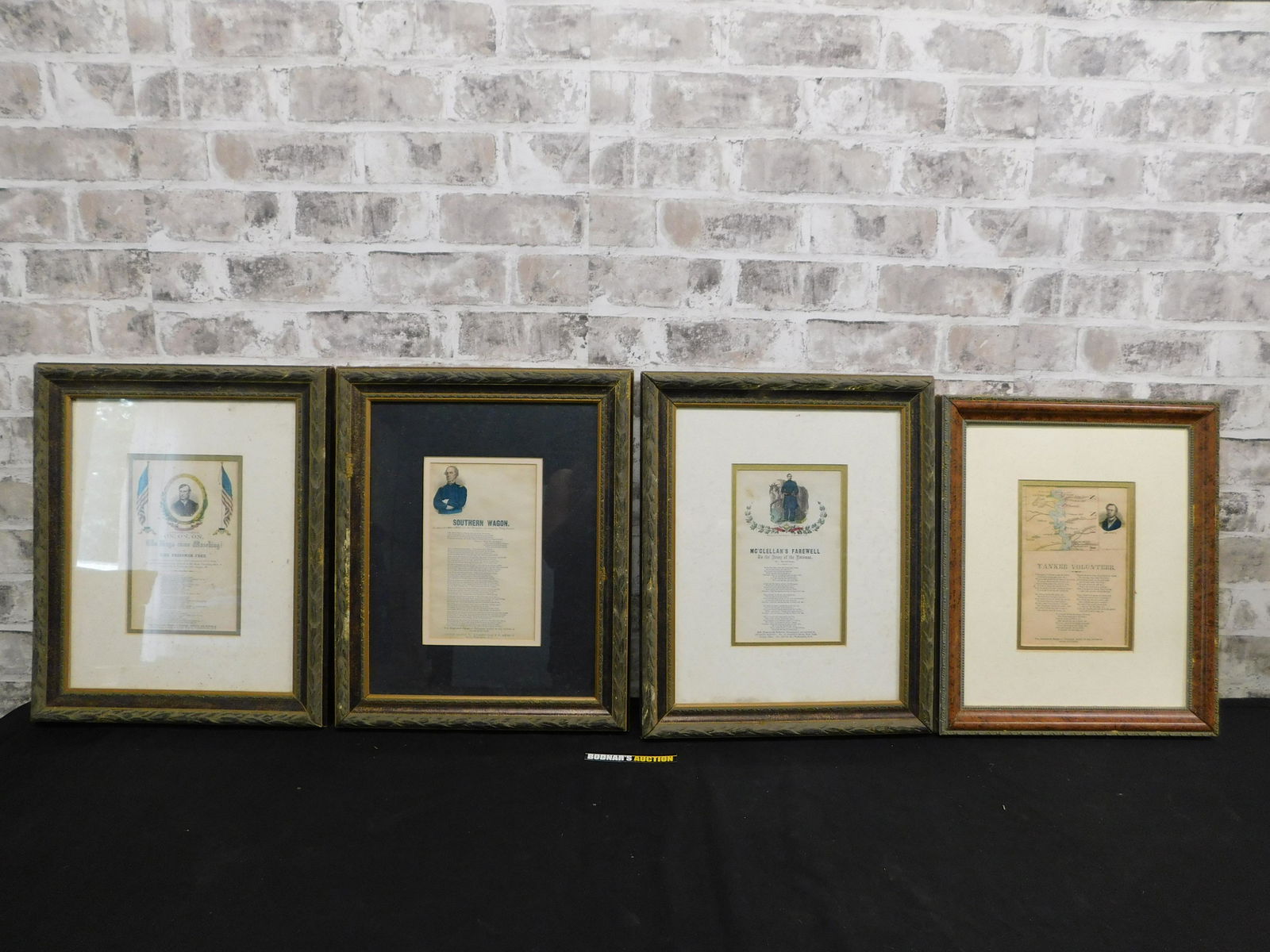 Lot of 4 Framed Hand Colored Wood Engravings (1 of 9)