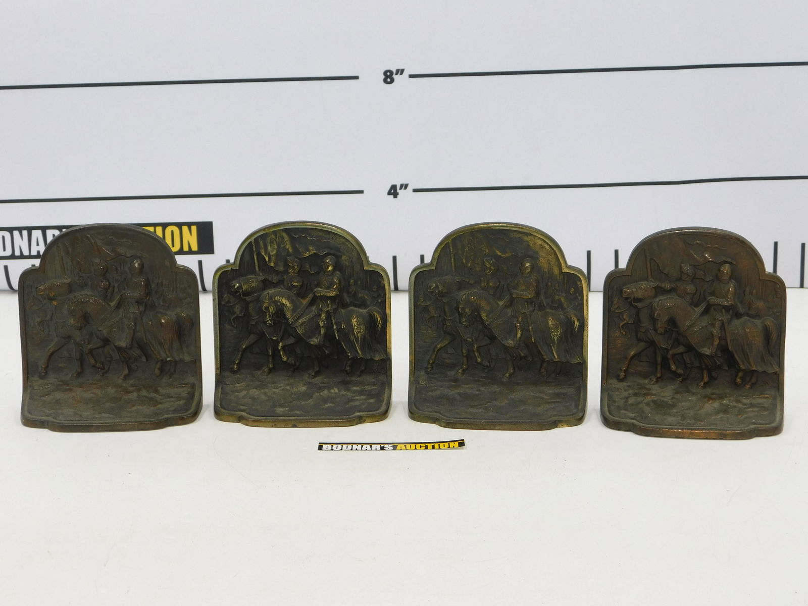 Pair of Cast Iron Bookends - Knights on Horseback (1 of 5)