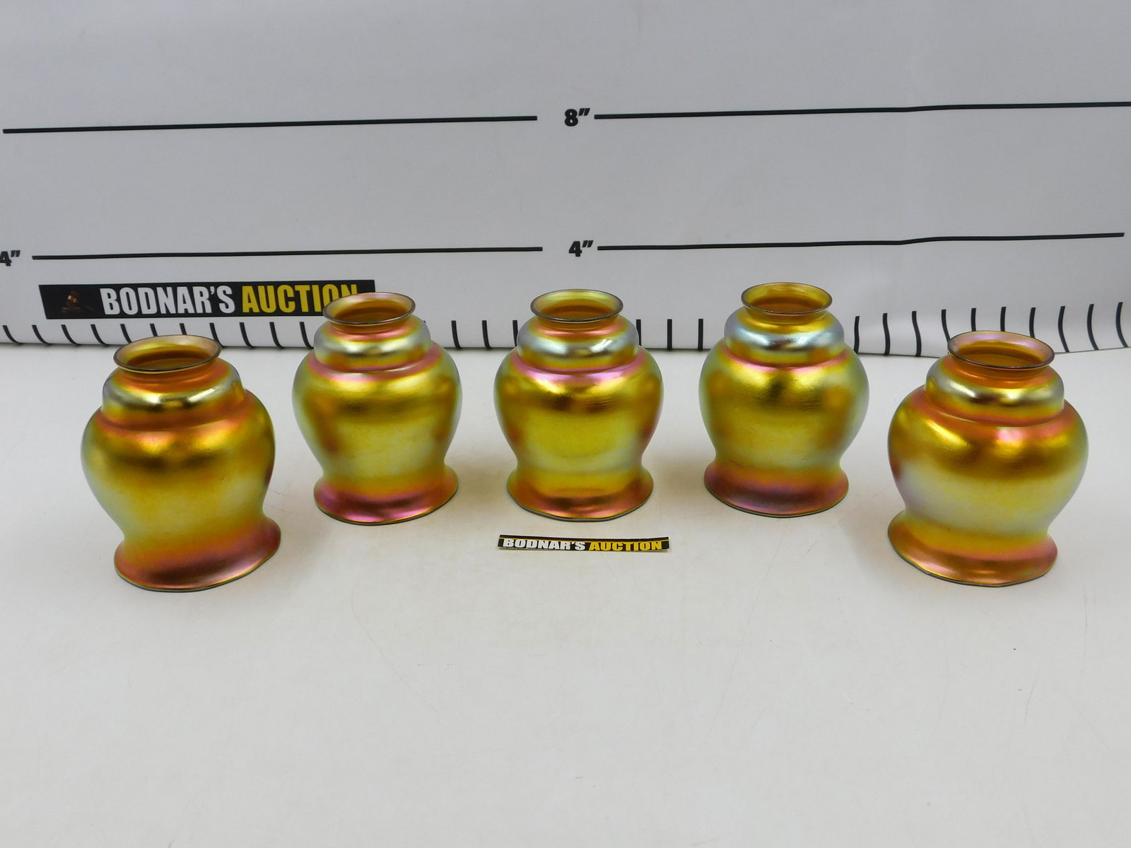 Set of 5 Steuben Art Glass Lamp Shades (1 of 7)