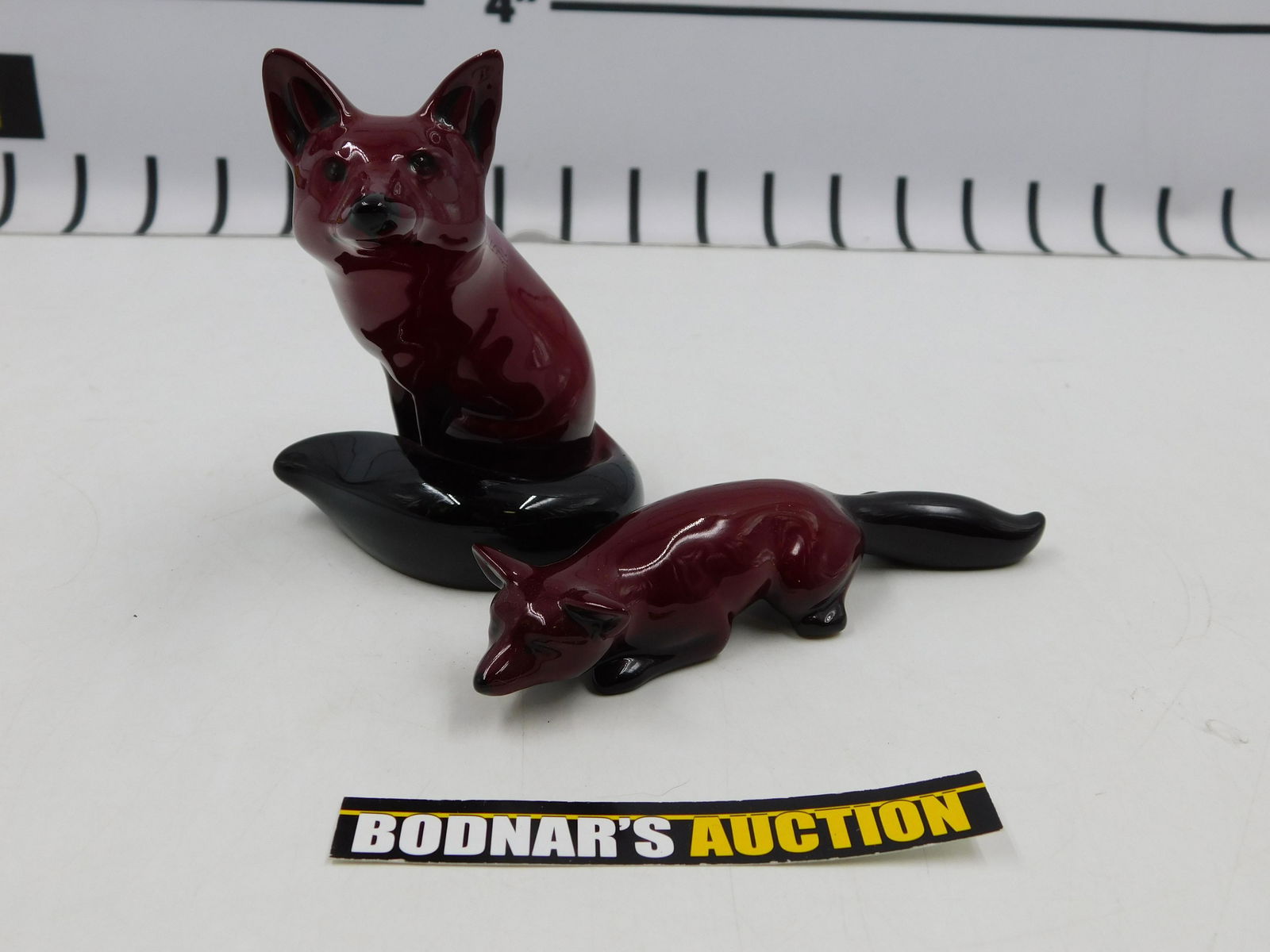 Lot of 2 Royal Doulton Flambe Fox Figurines (1 of 13)