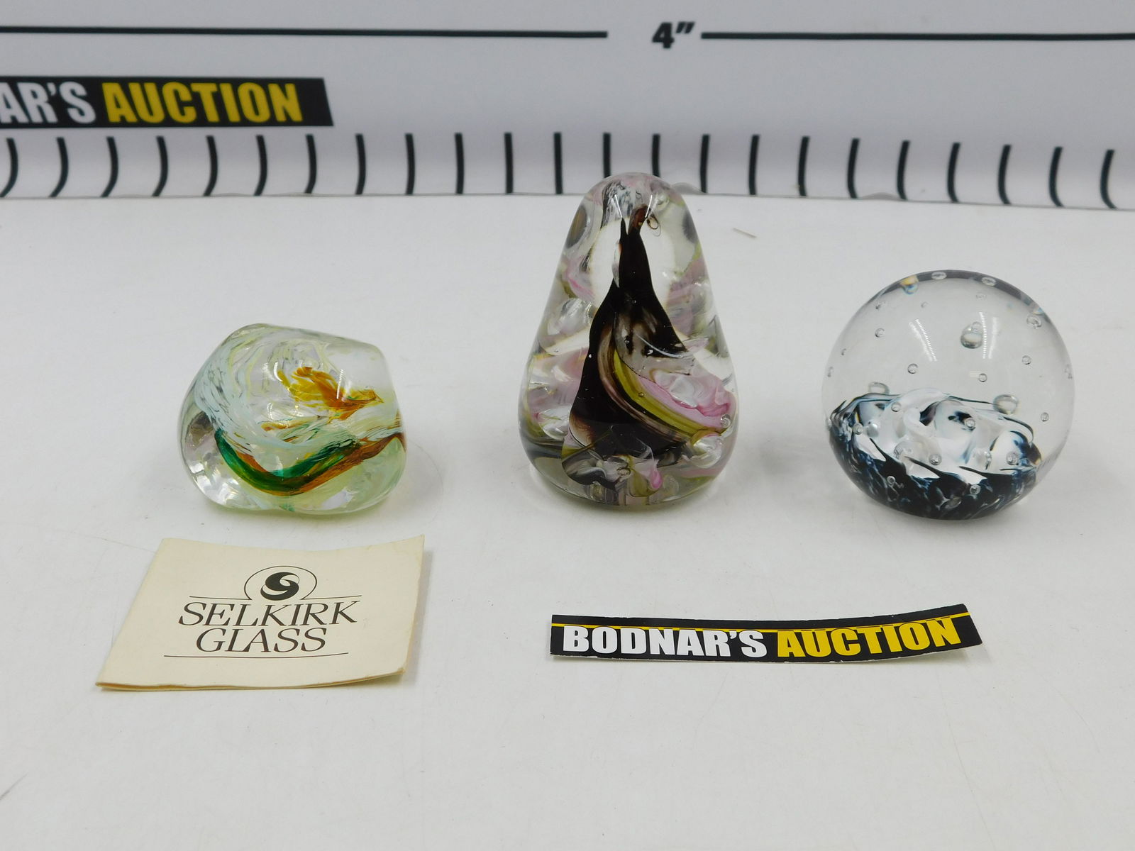 Lot of 3 Art Glass Paperweights (1 of 10)