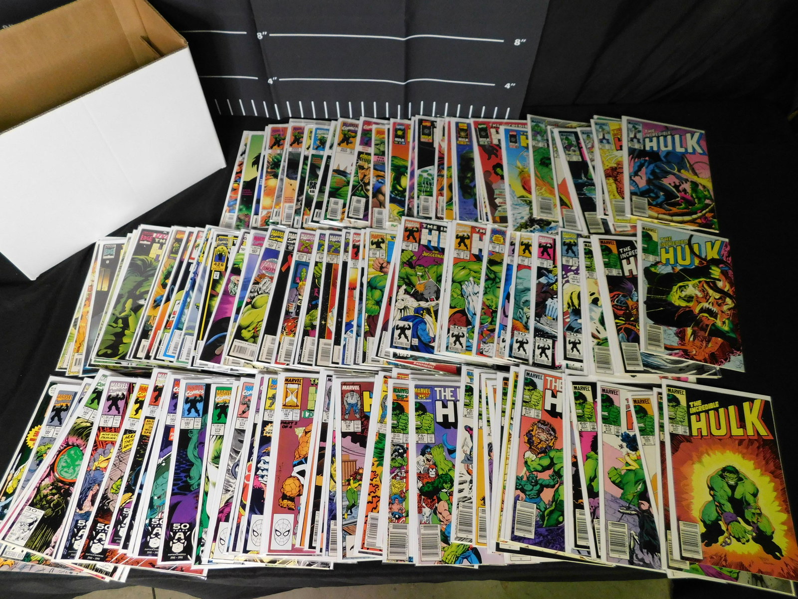 Short Box of Comics - Incredible Hulk: Short Box of Comics including Partial Run of Incredible Hulk from #292-467. Please read the terms and conditions. This sale will be broadcast live on sale day with full descriptions of each lot being
