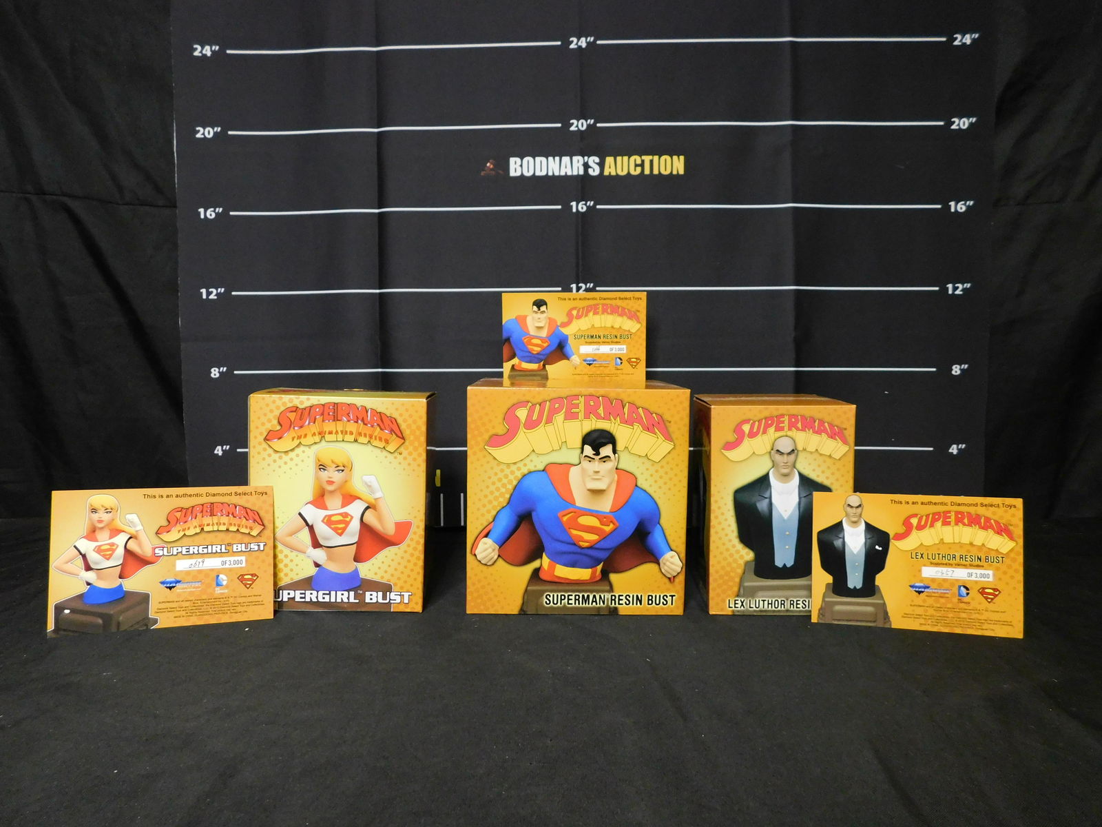 Lot of 3 Superman Resin Busts (1 of 10)