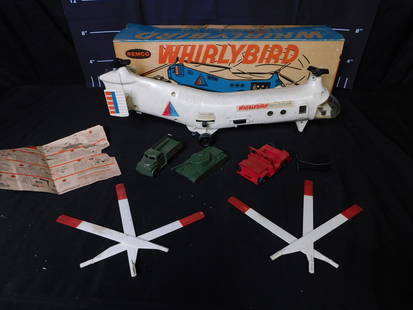 Remco Whirlybird - Motorized Rescue Helicopter: Remco Whirlybird - Motorized Rescue Helicopter. Battery Chamber is Clean. In Original Box. Appears to be complete but please refer to photos. Box has some wear from age. All invoices must be paid with