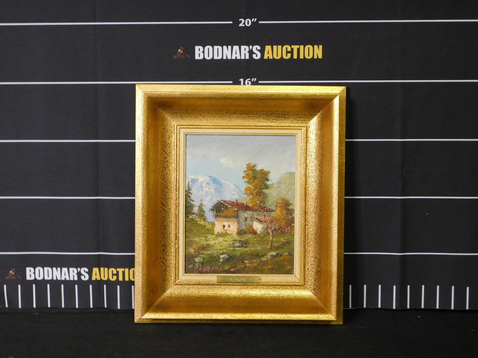 Framed Oil on Board of European Street Scene (1 of 7)