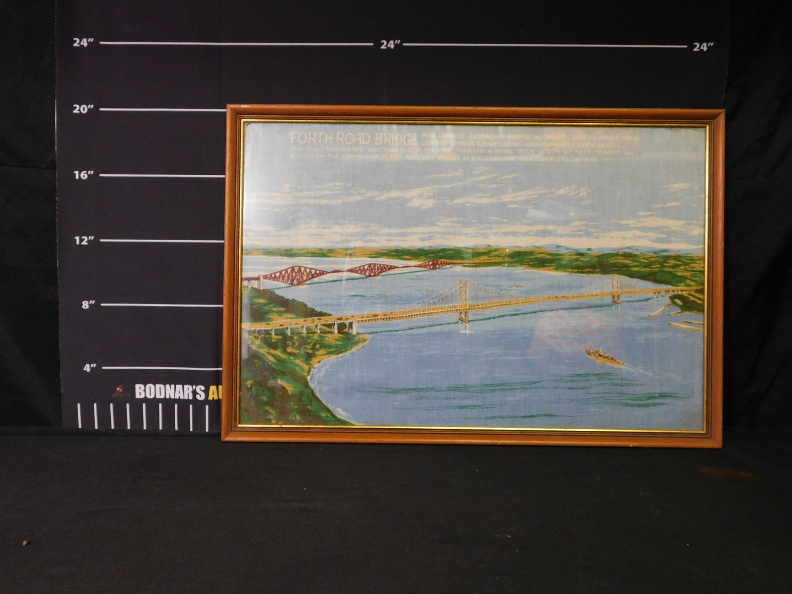 Framed Textile "Forth Road Bridge" (1 of 4)