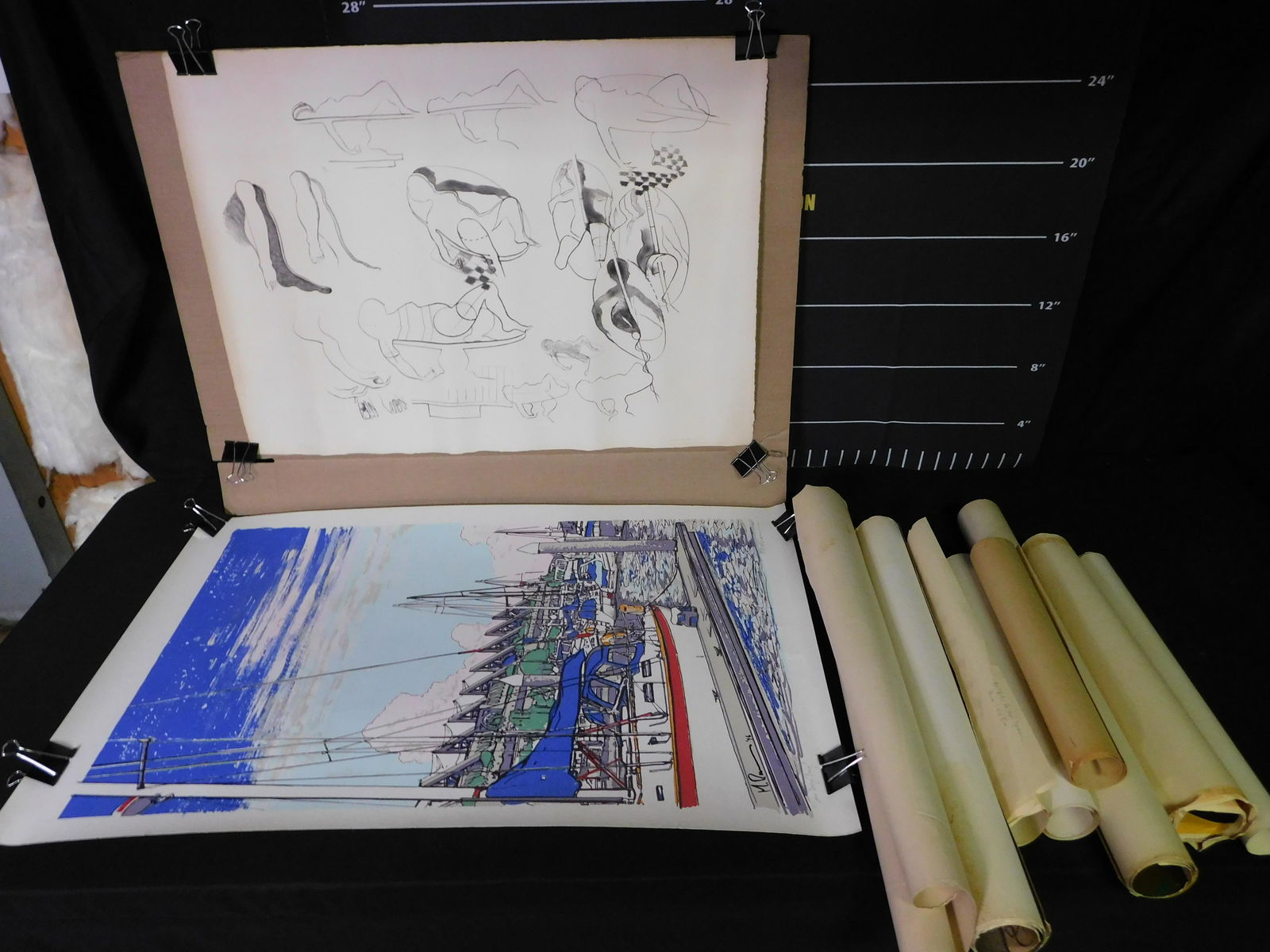 Lot of 10 Unframed Rolled Lithographs, Posters and Photographs (1 of 20)