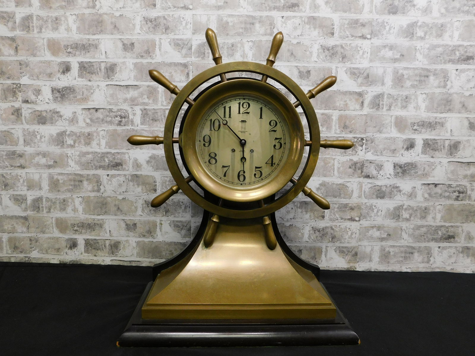 Bronze Ship's Wheel Mantle Clock - Spaulding & Co (1 of 5)