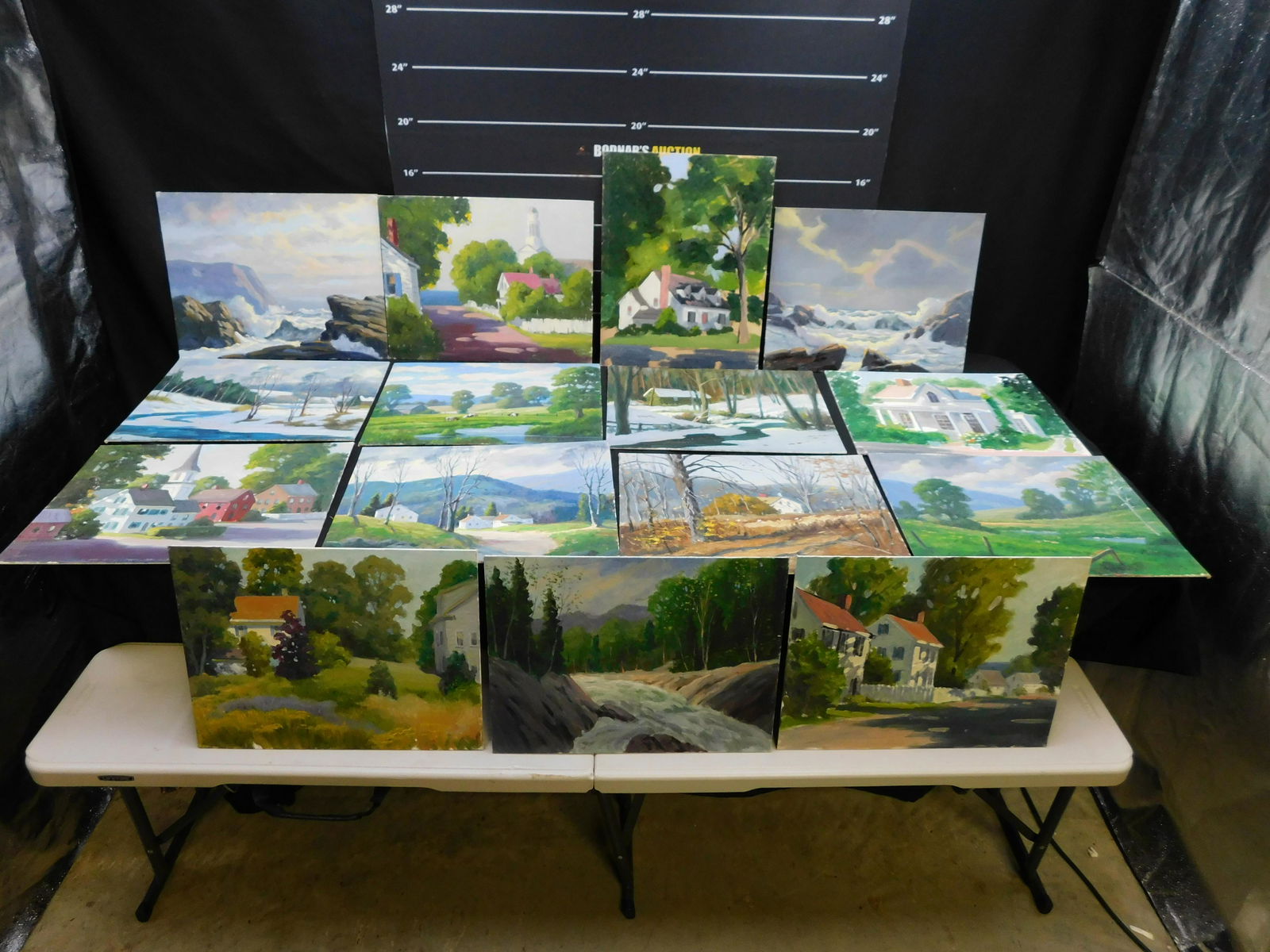 Lot of 15 Oil on Board Paintings by George Holloway (1 of 5)