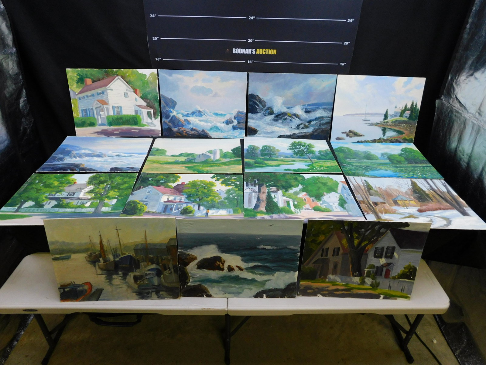 Lot of 15 Oil on Board Paintings by George Holloway (1 of 6)