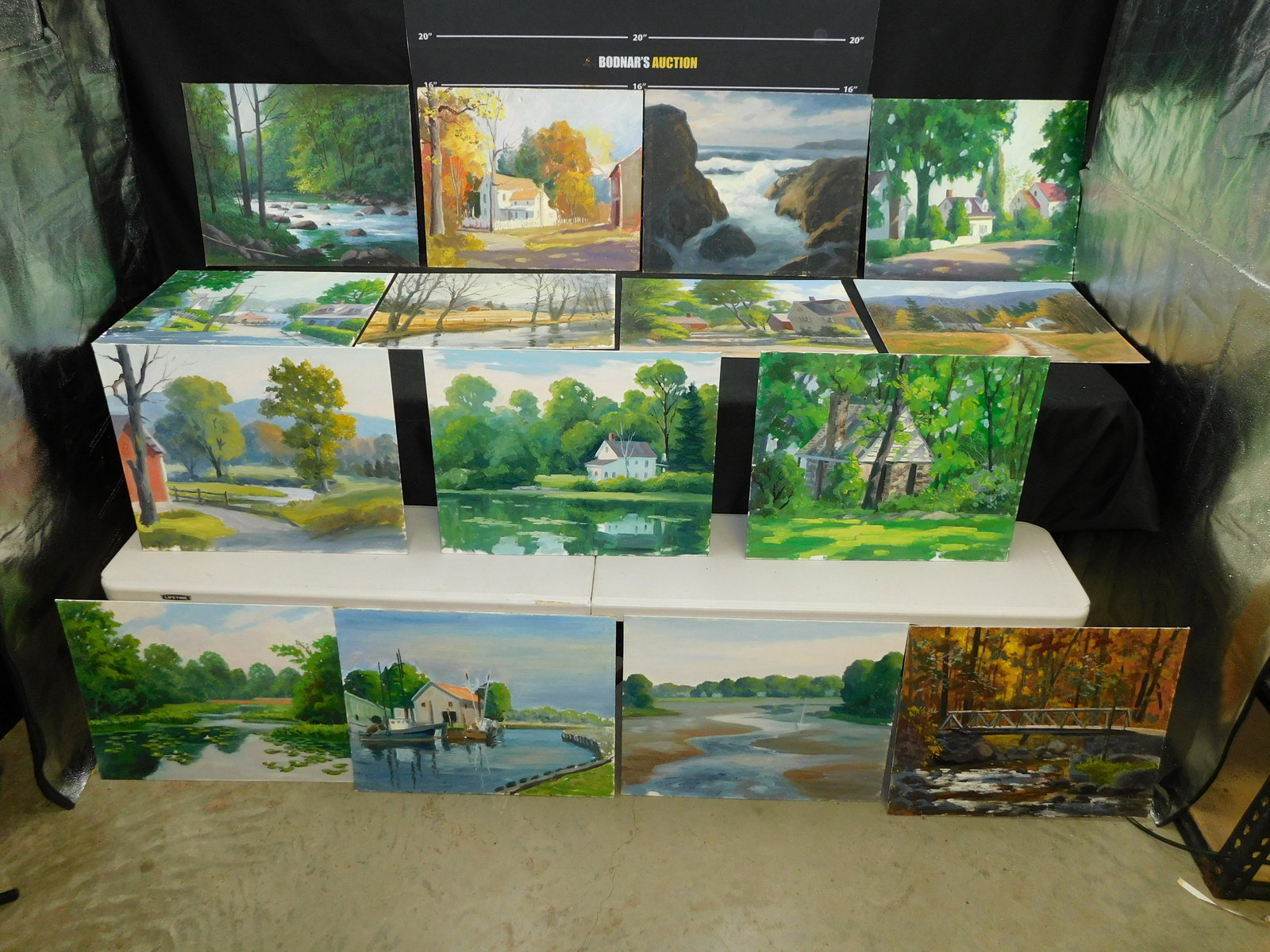 Lot of 15 Oil on Board Paintings by George Holloway (1 of 5)