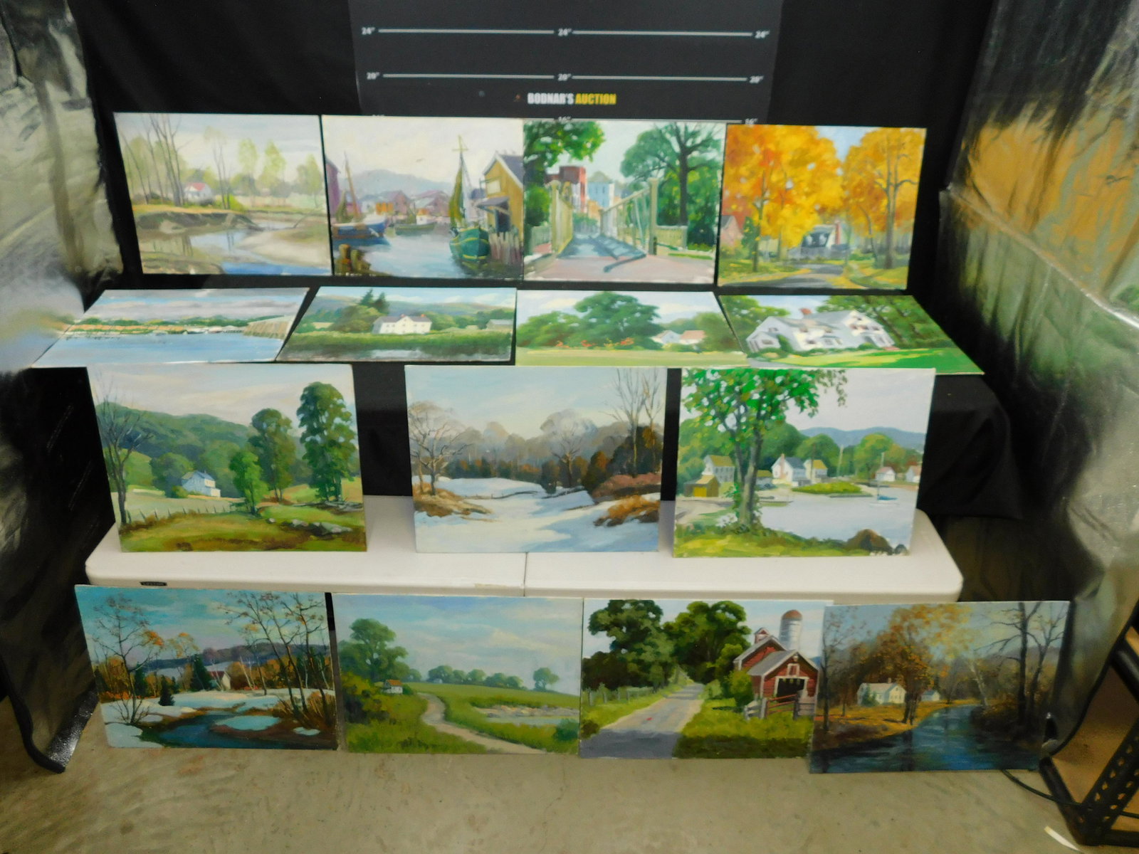 Lot of 15 Oil on Board Paintings by George Holloway (1 of 5)